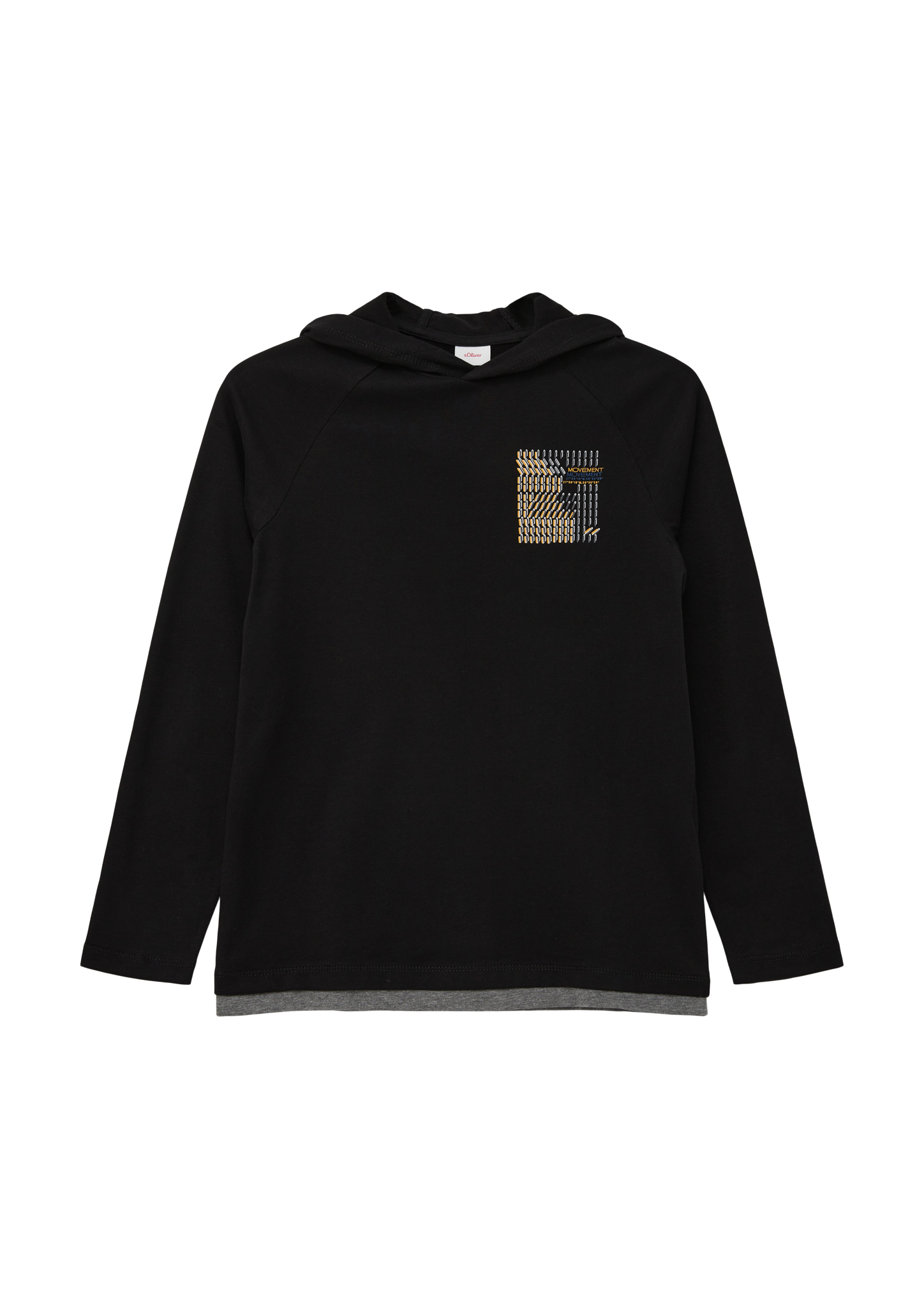 s.Oliver - Longsleeve mit Layering-Detail, Jungen, schwarz