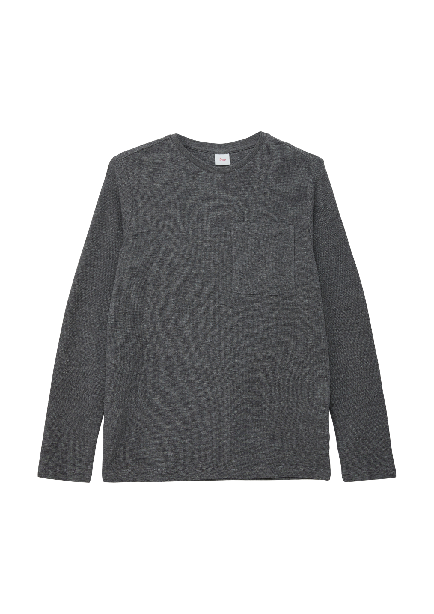 s.Oliver - Longsleeve mit Waffelpiqué-Struktur, Jungen, grau