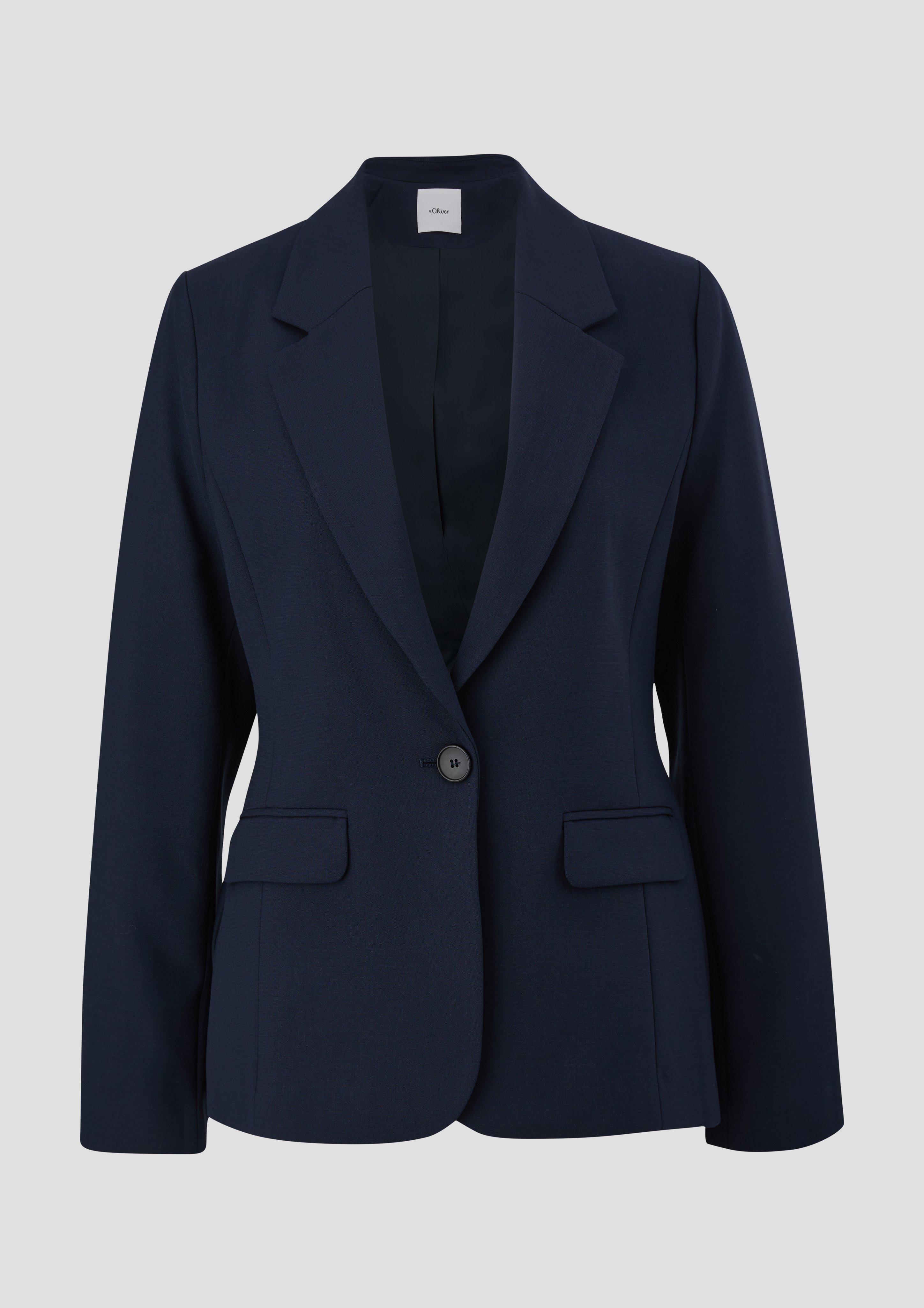 s.Oliver - Blazer aus Viskosemix, Damen, blau