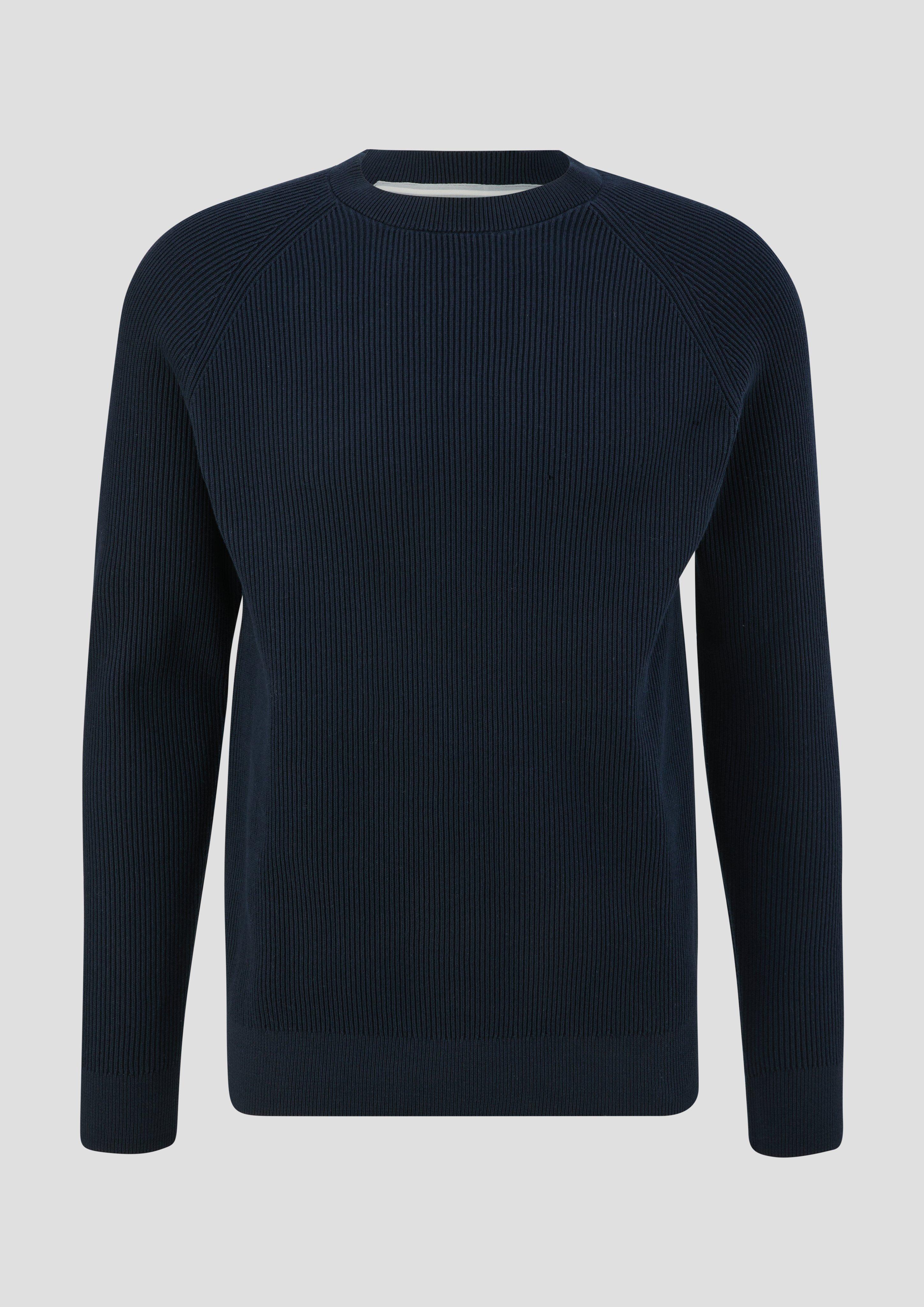 s.Oliver - Feinstrickpullover aus Baumwolle, Herren, blau
