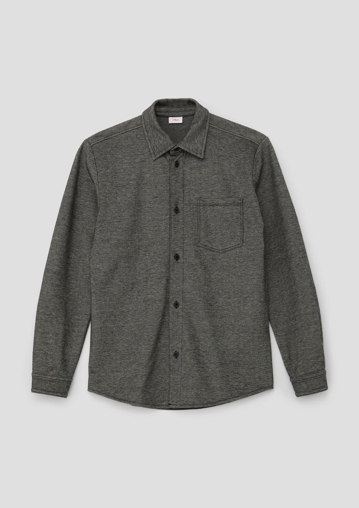 s.Oliver Cotton shirt with piqué texture