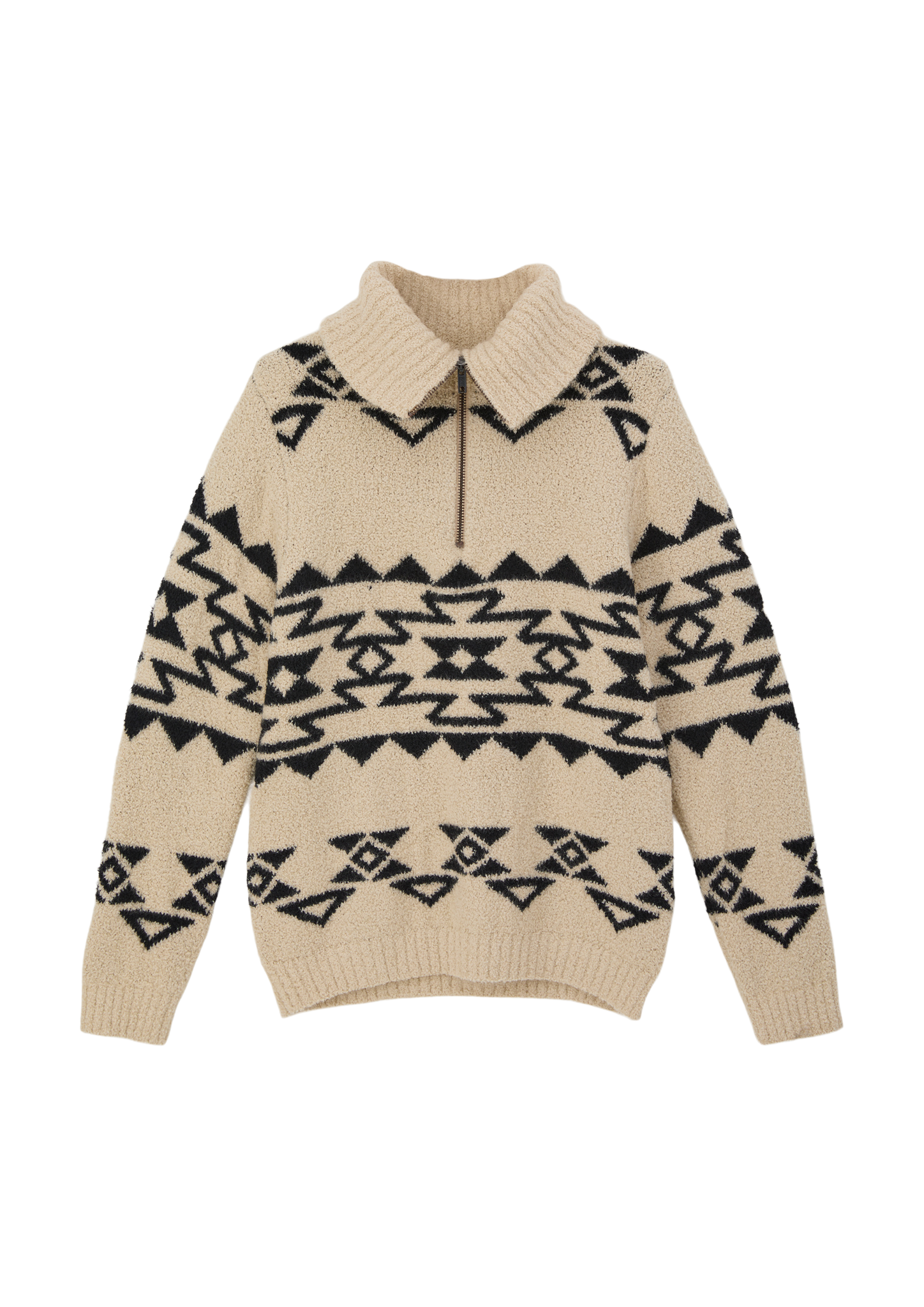 s.Oliver - Bouclépullover mit Troyer-Kragen, Jungen, Beige