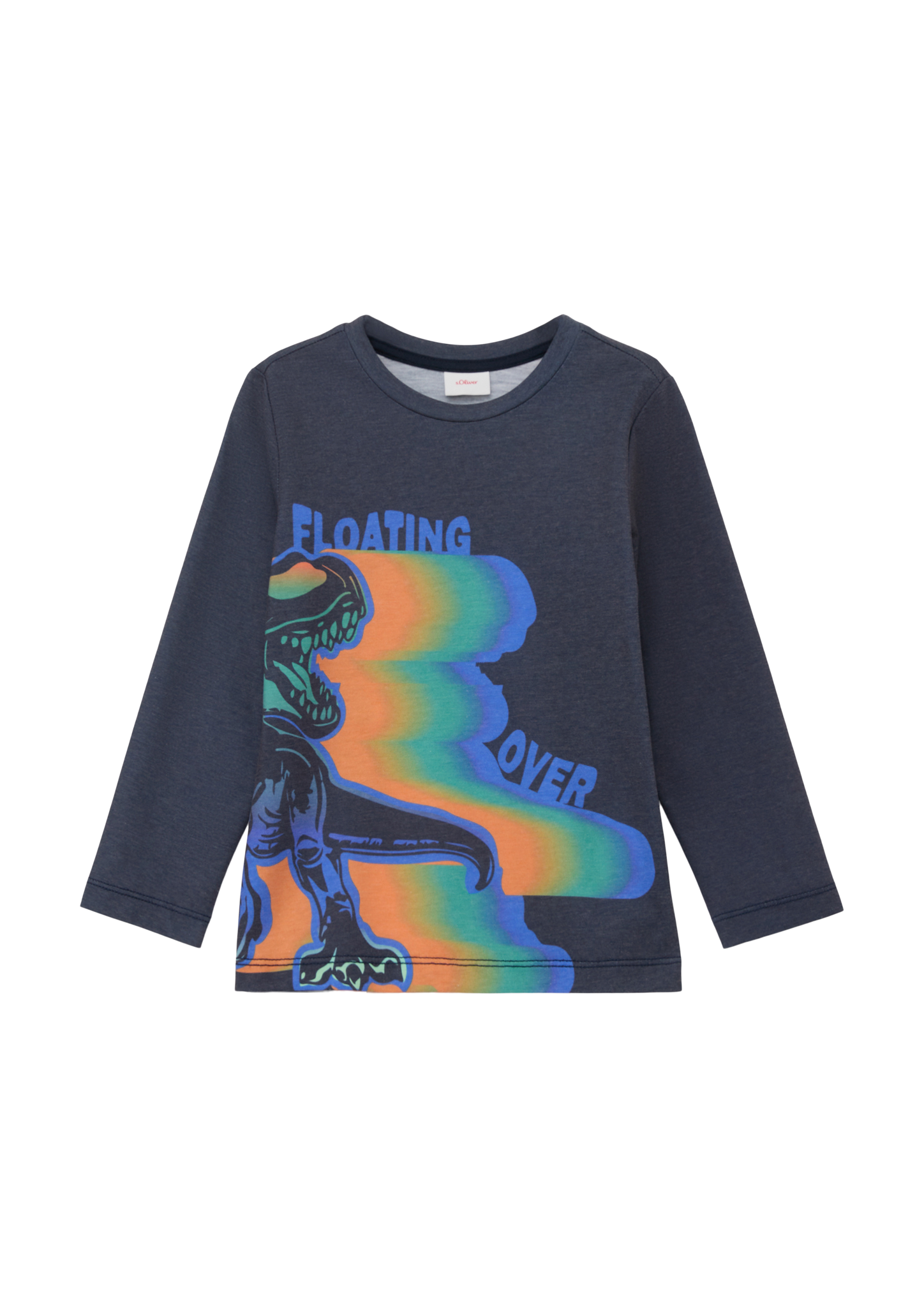 s.Oliver - Langarmshirt mit umlaufendem Grafikprint, Kinder, blau