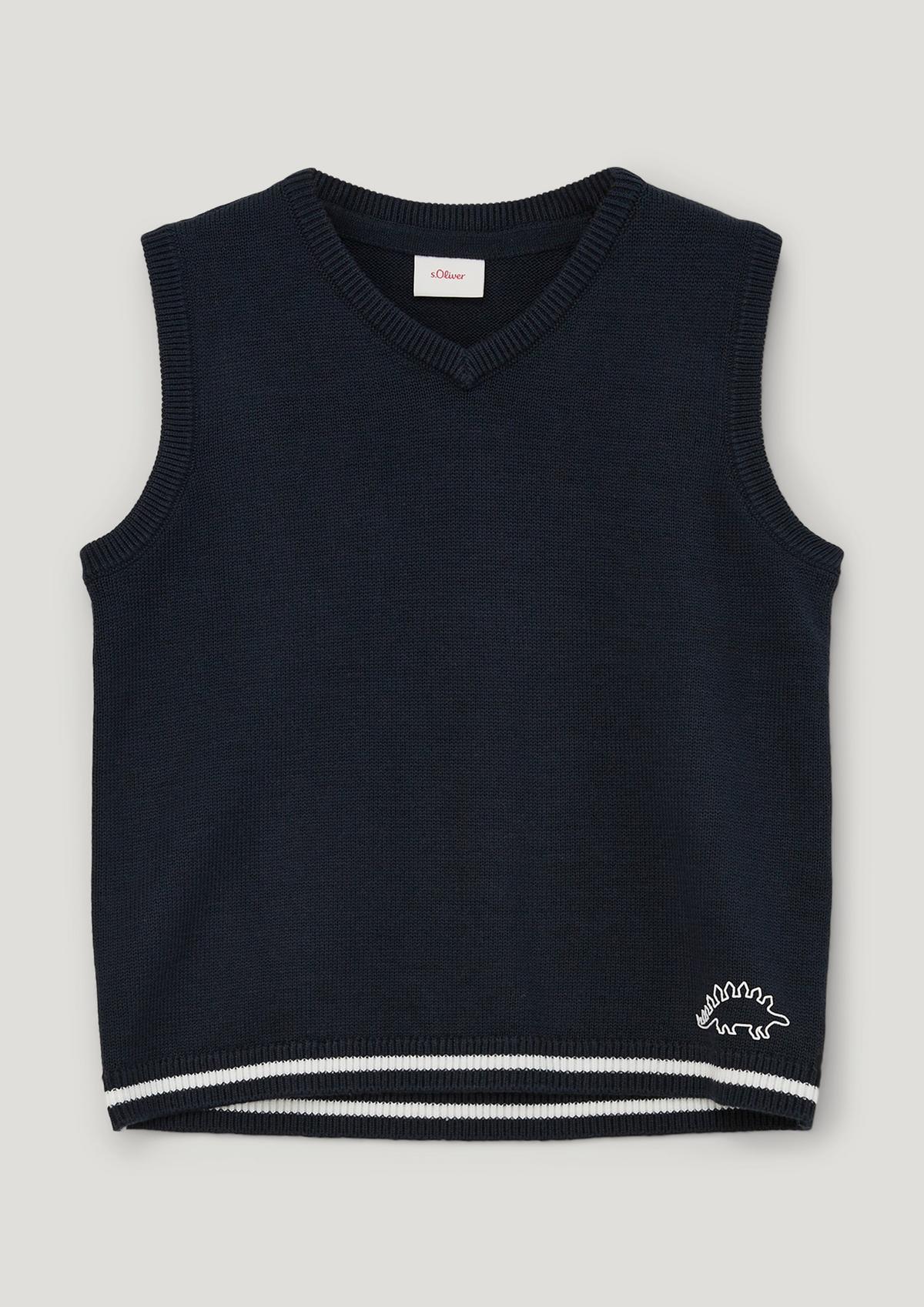 s.Oliver Sleeveless knitted jumper with dinosaur detail