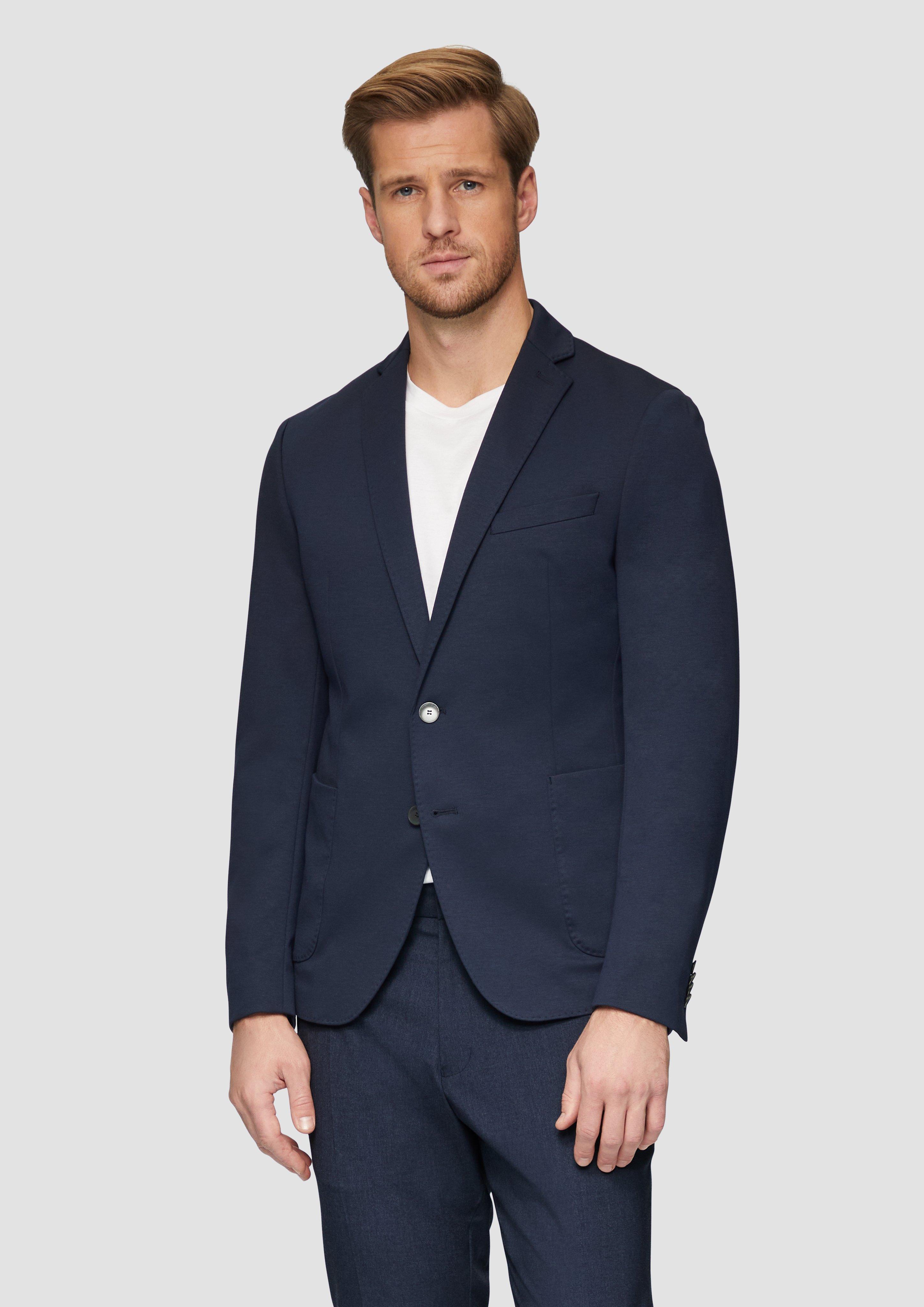 Slim fit: sports jacket with patch pockets - navy | s.Oliver