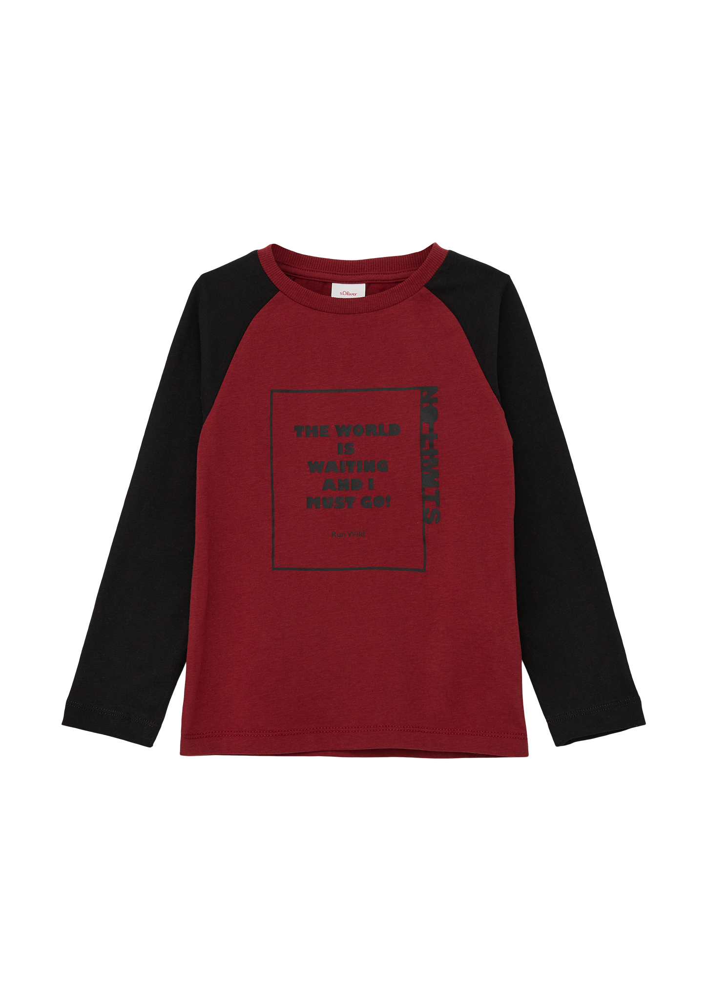 s.Oliver - Longsleeve mit Statement-Print, Kinder, rot