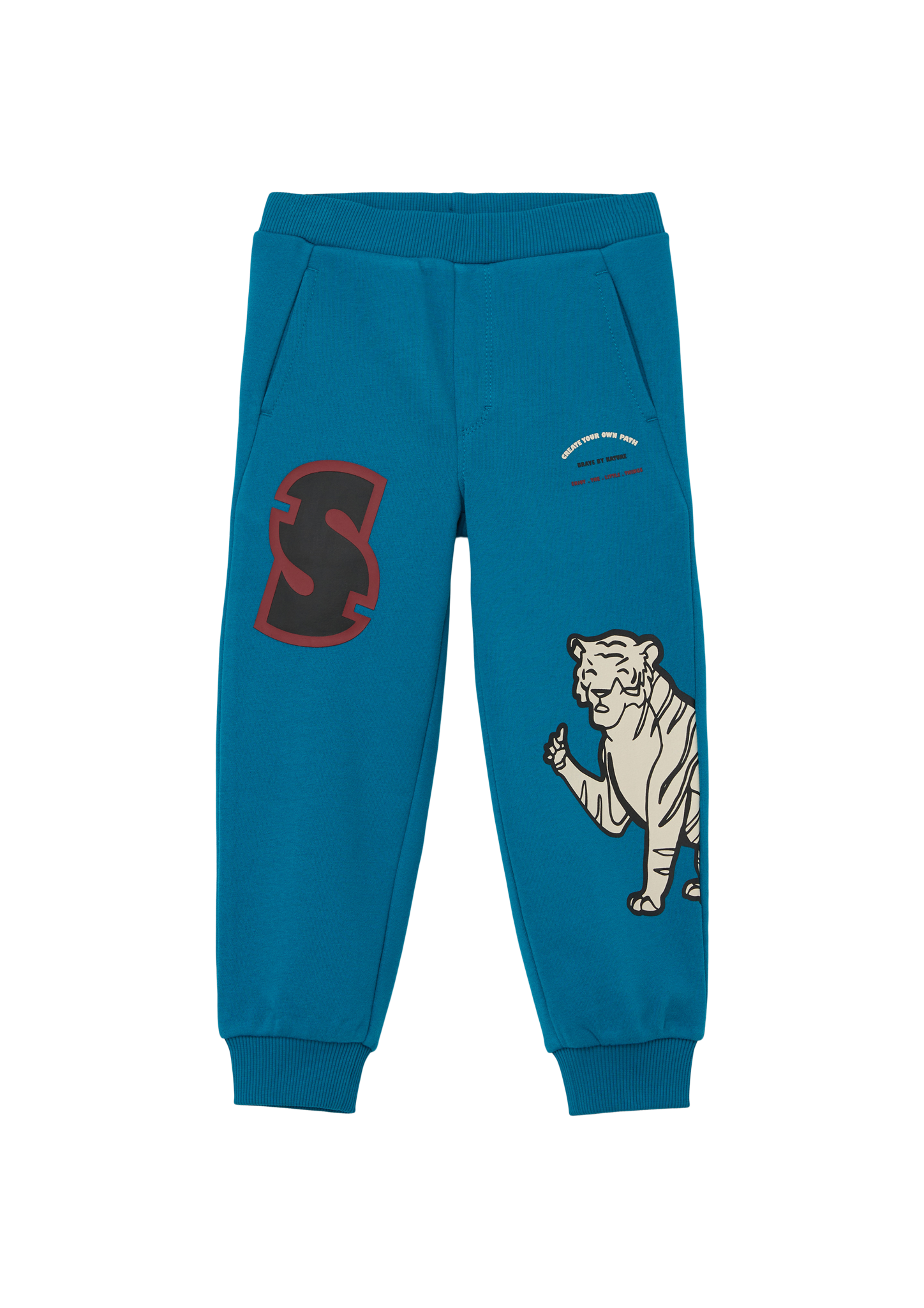 s.Oliver - Regular: Sweatpeants mit gummierten Prints, Kinder, Blau