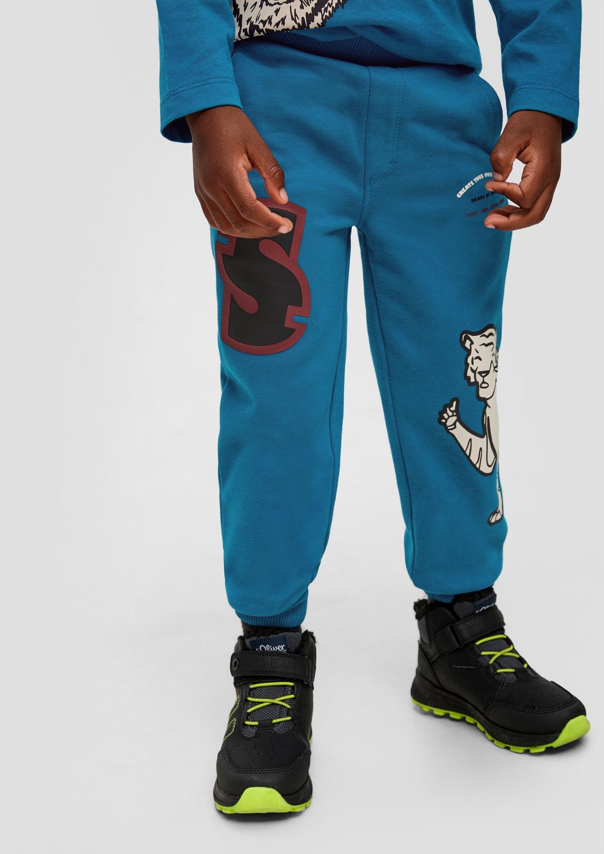 Regular fit: tracksuit bottoms with rubberised prints