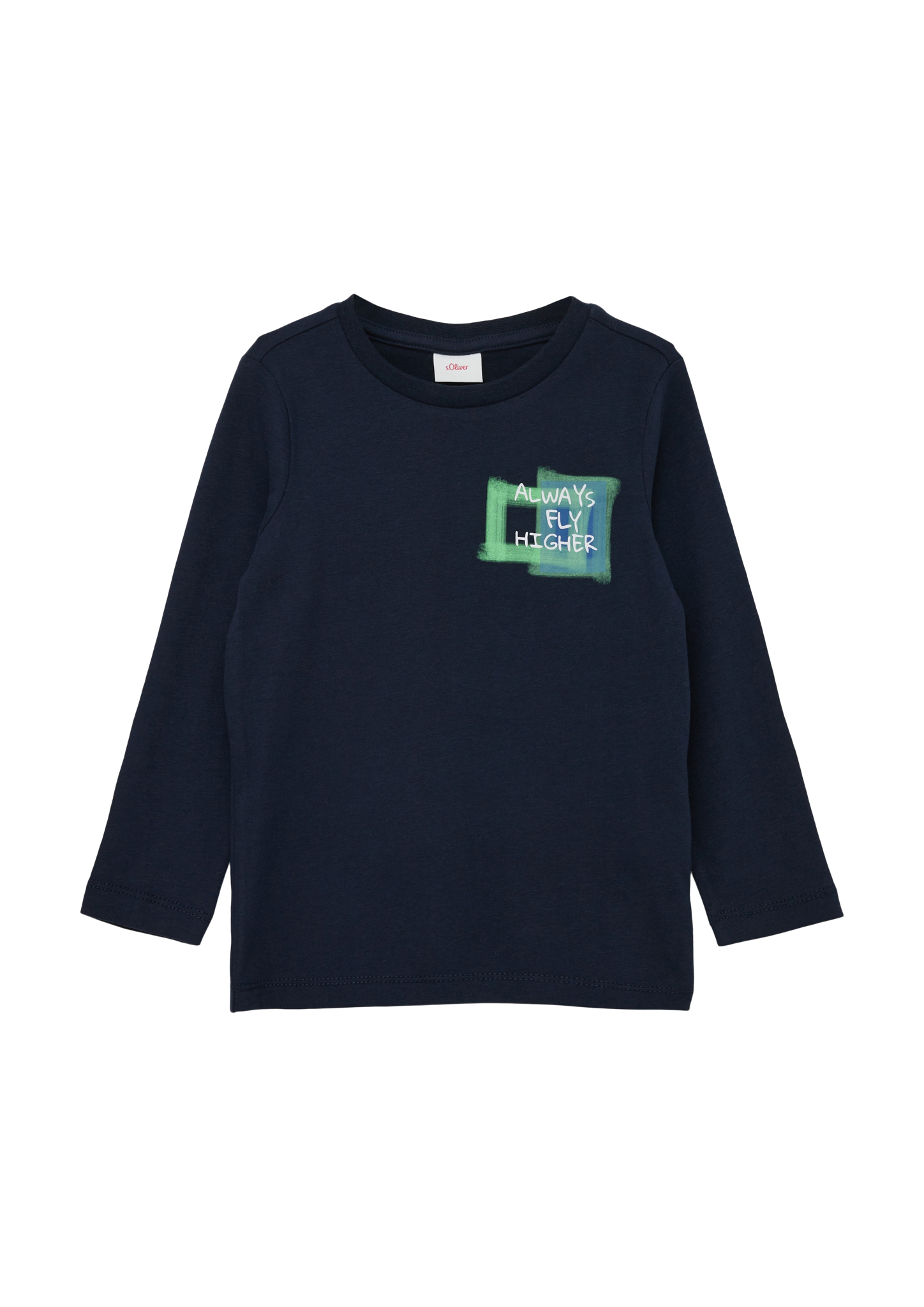 s.Oliver - T-Shirt mit Statement-Print, Kinder, blau