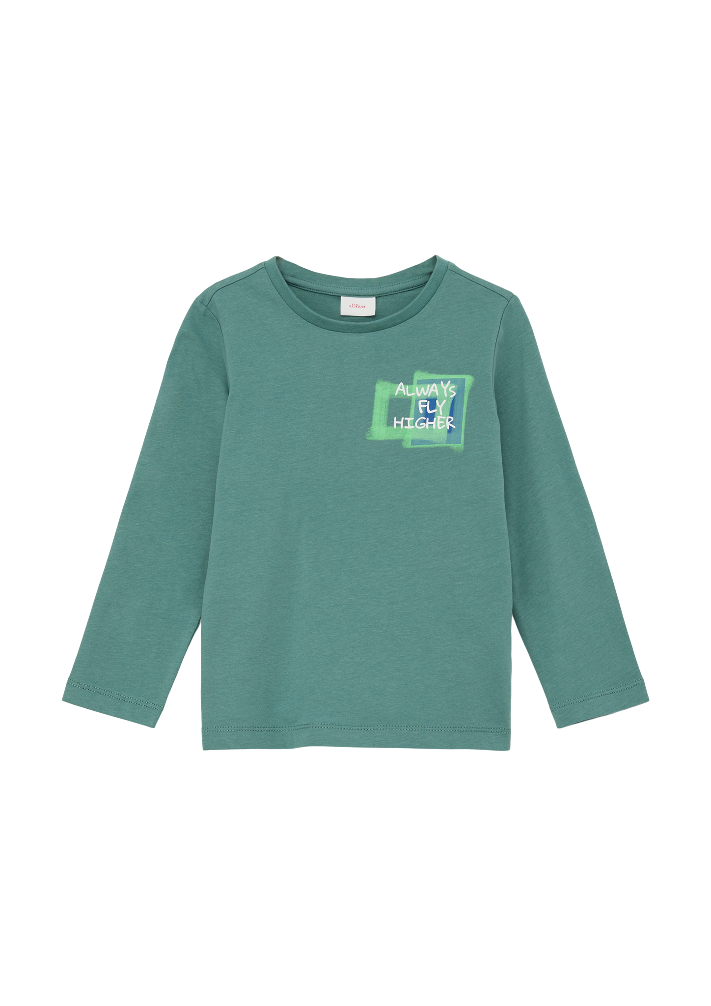 s.Oliver - T-Shirt mit Statement-Print, Kinder, Blau