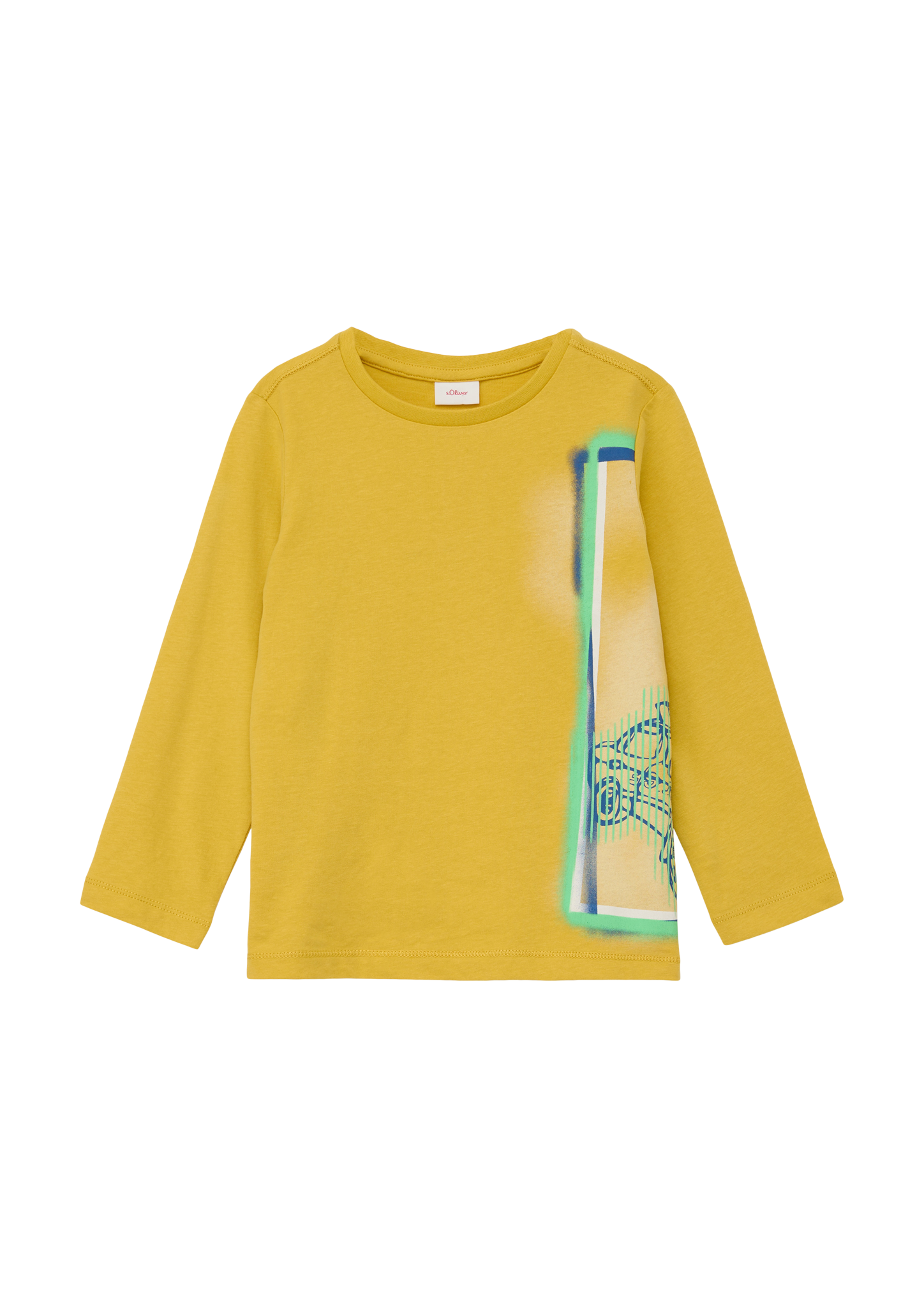 s.Oliver - Longsleeve mit umlaufendem Print, Kinder, gelb