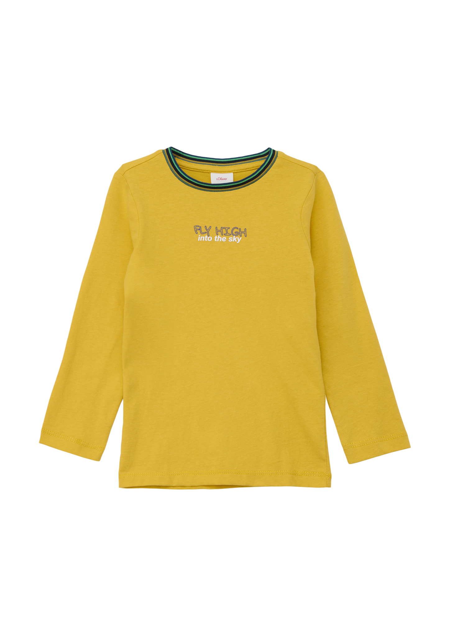 s.Oliver - Longsleeve mit Schrift-Print, Kinder, gelb