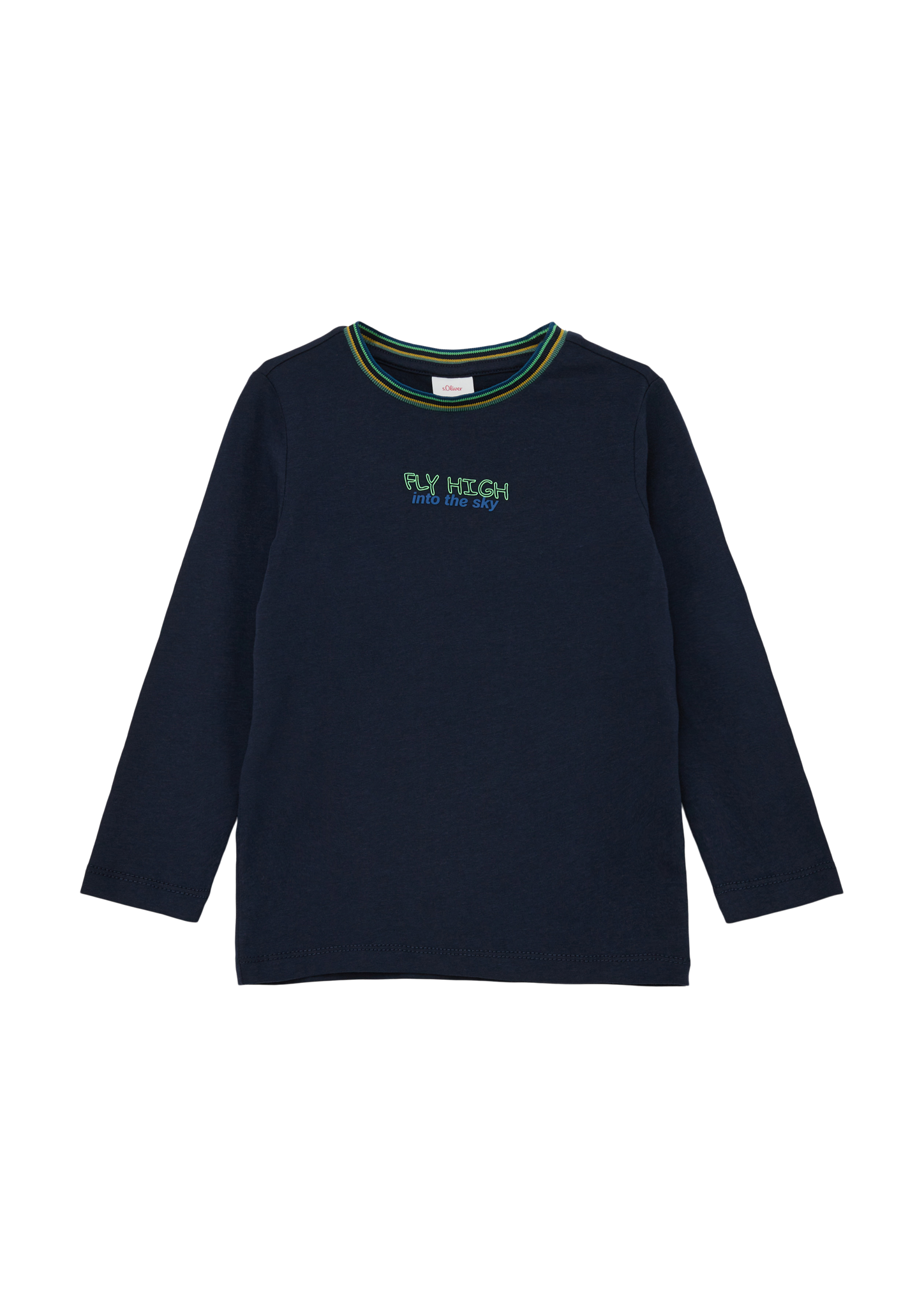 s.Oliver - Longsleeve mit Schrift-Print, Kinder, blau