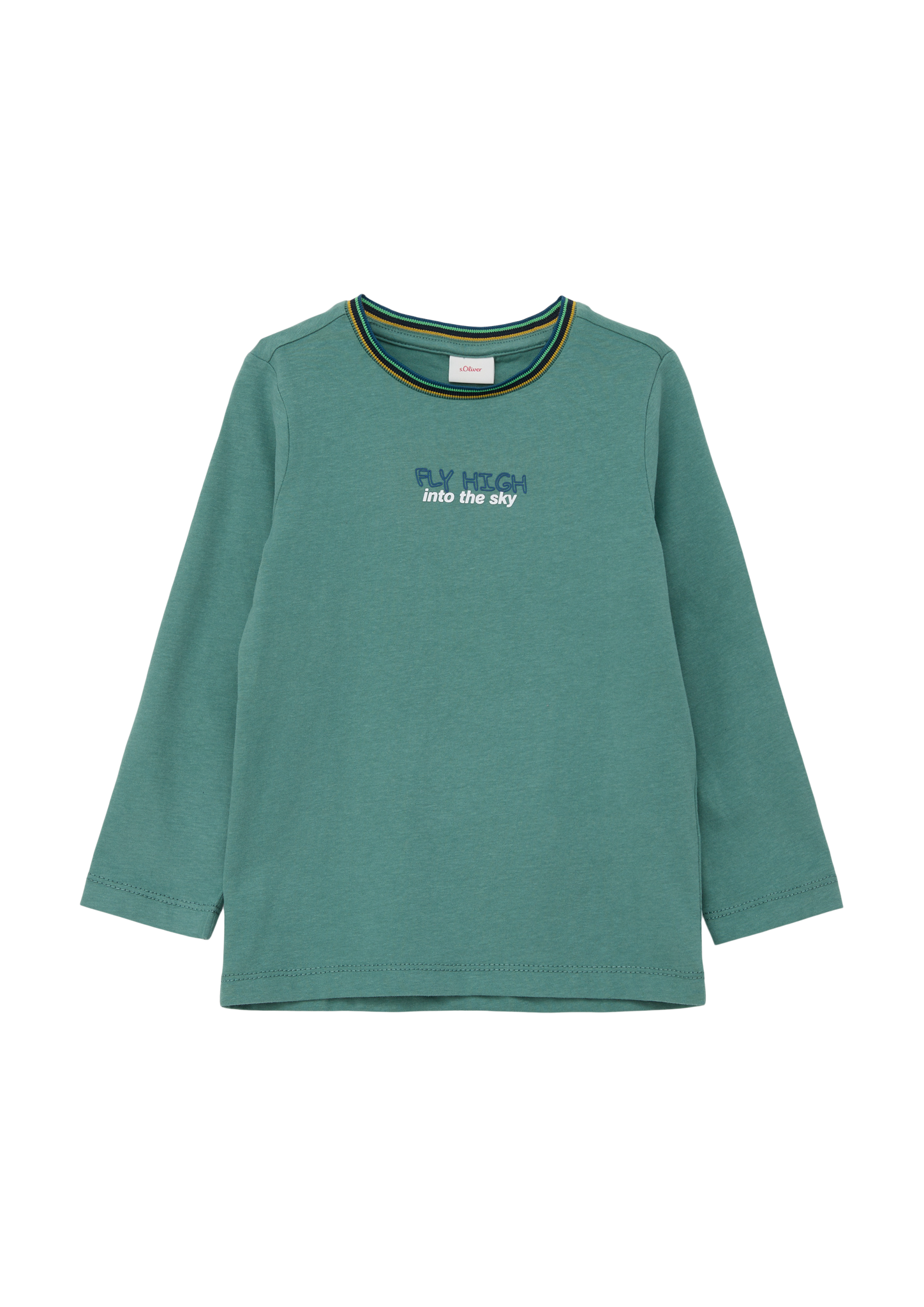 s.Oliver - Longsleeve mit Schrift-Print, Kinder, Blau