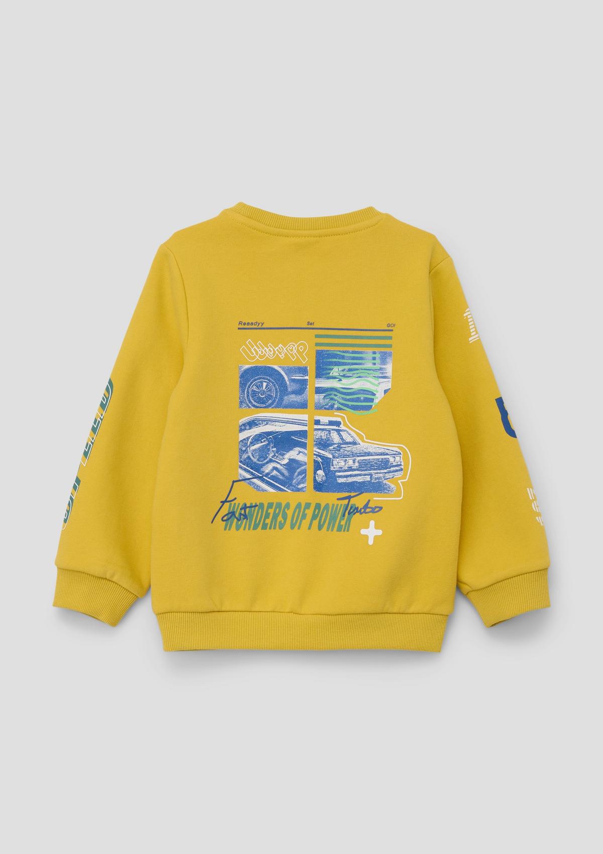 Sweatshirt aus Baumwollmix - gelb
