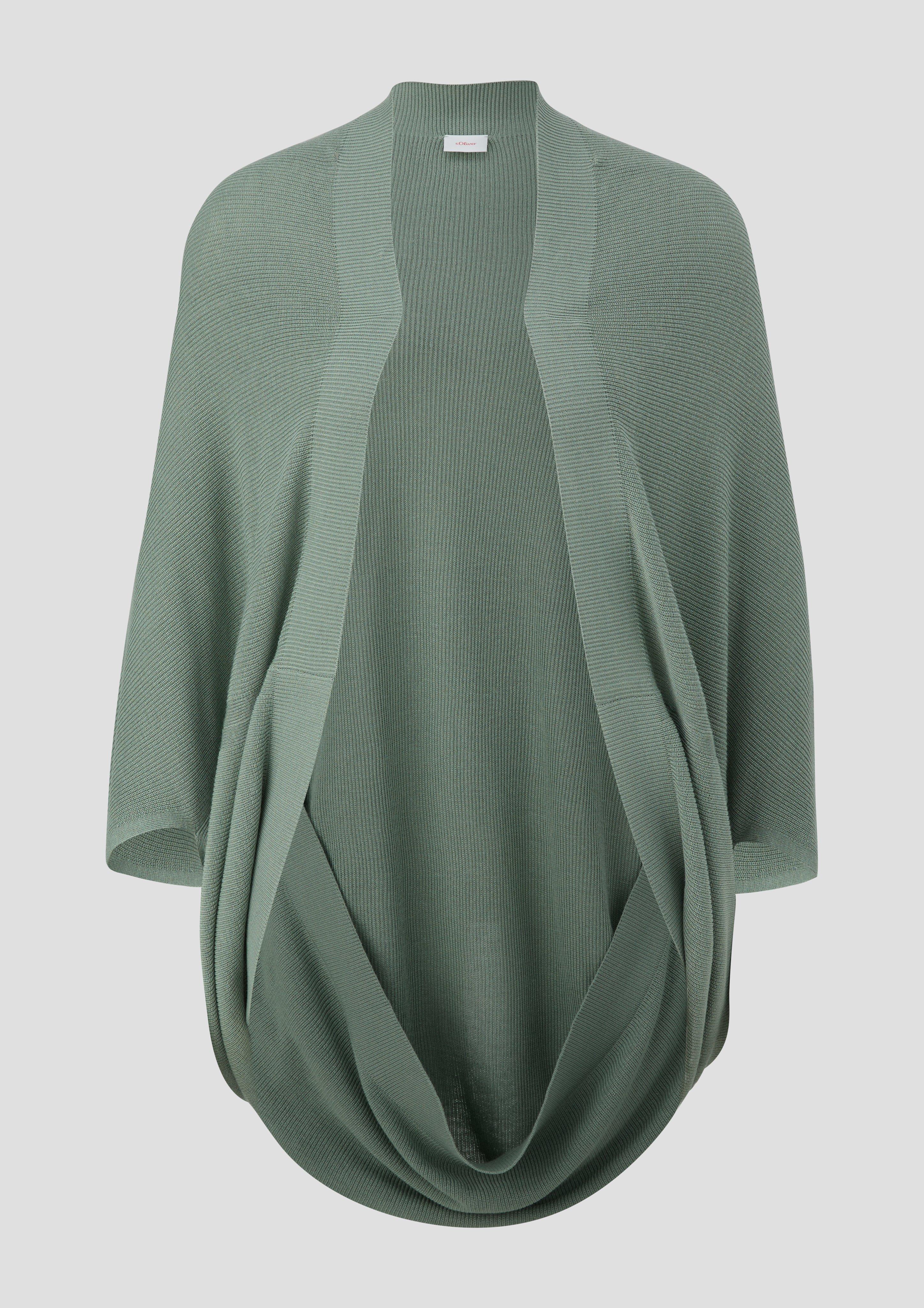 s.Oliver - Poncho in Strickmuster, Damen, grün