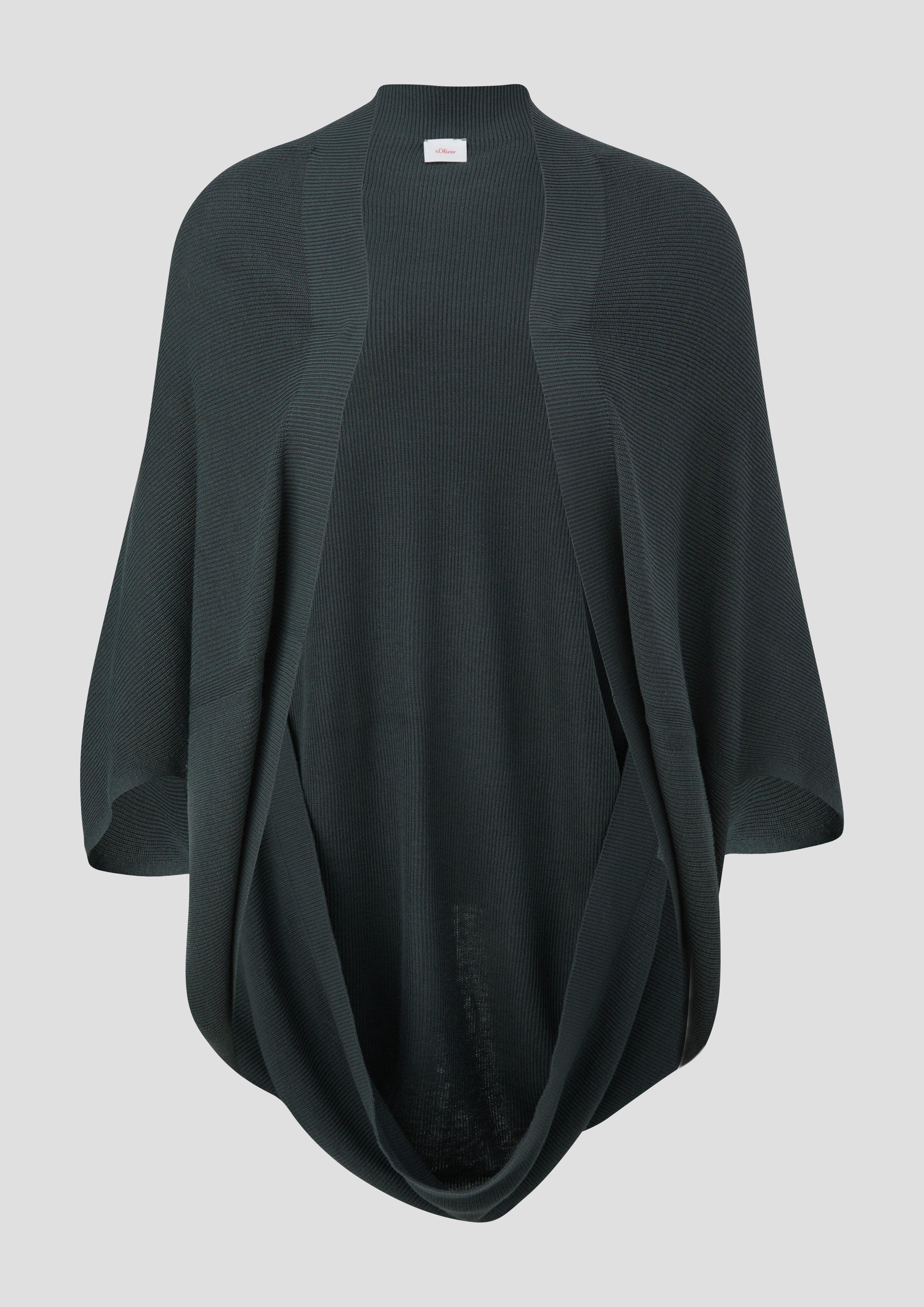 s.Oliver - Poncho in Strickmuster, Damen, Grün