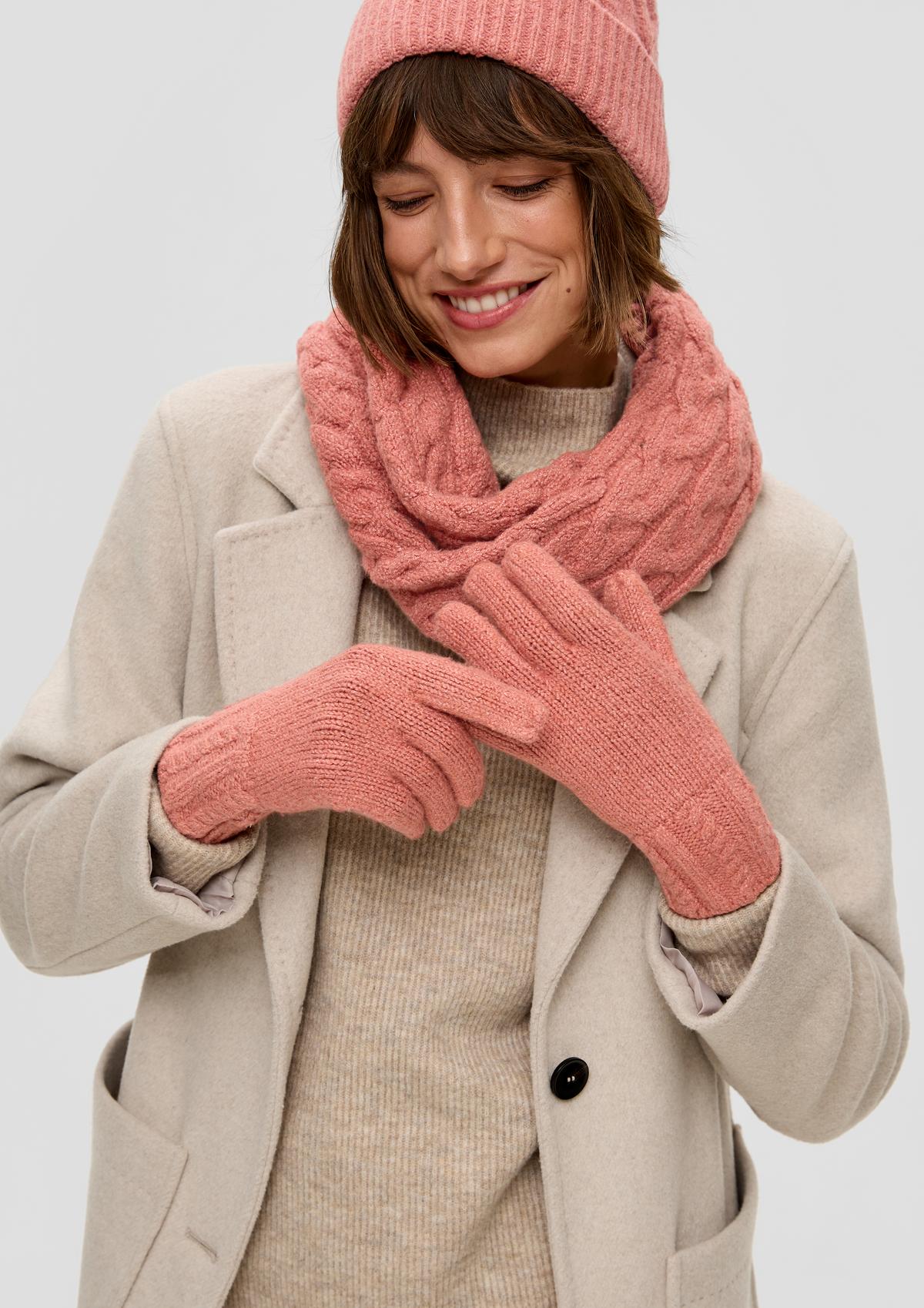 s.Oliver Cotton blend knitted gloves