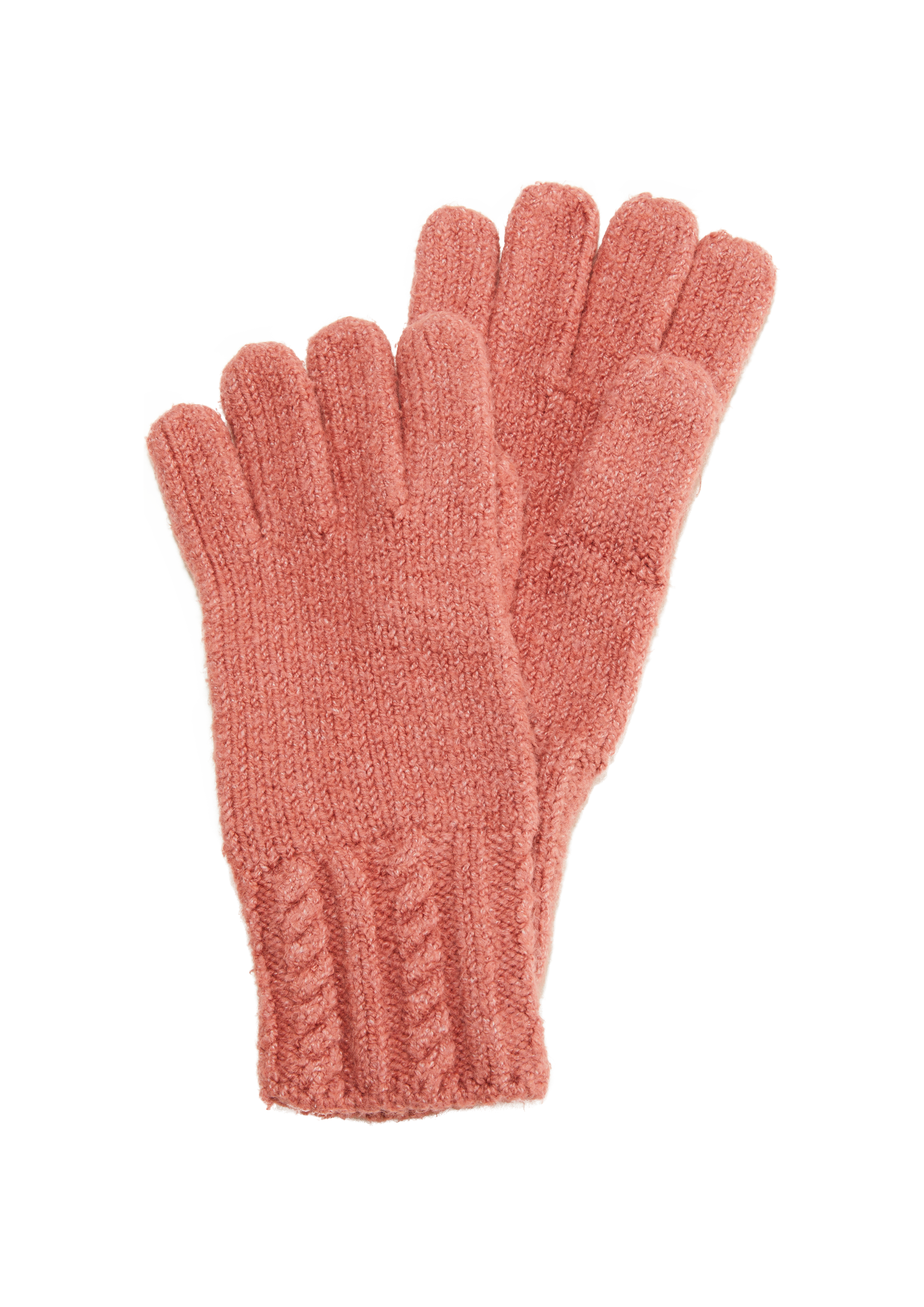 s.Oliver - Strickhandschuhe aus Baumwollmix, Damen, Rosa