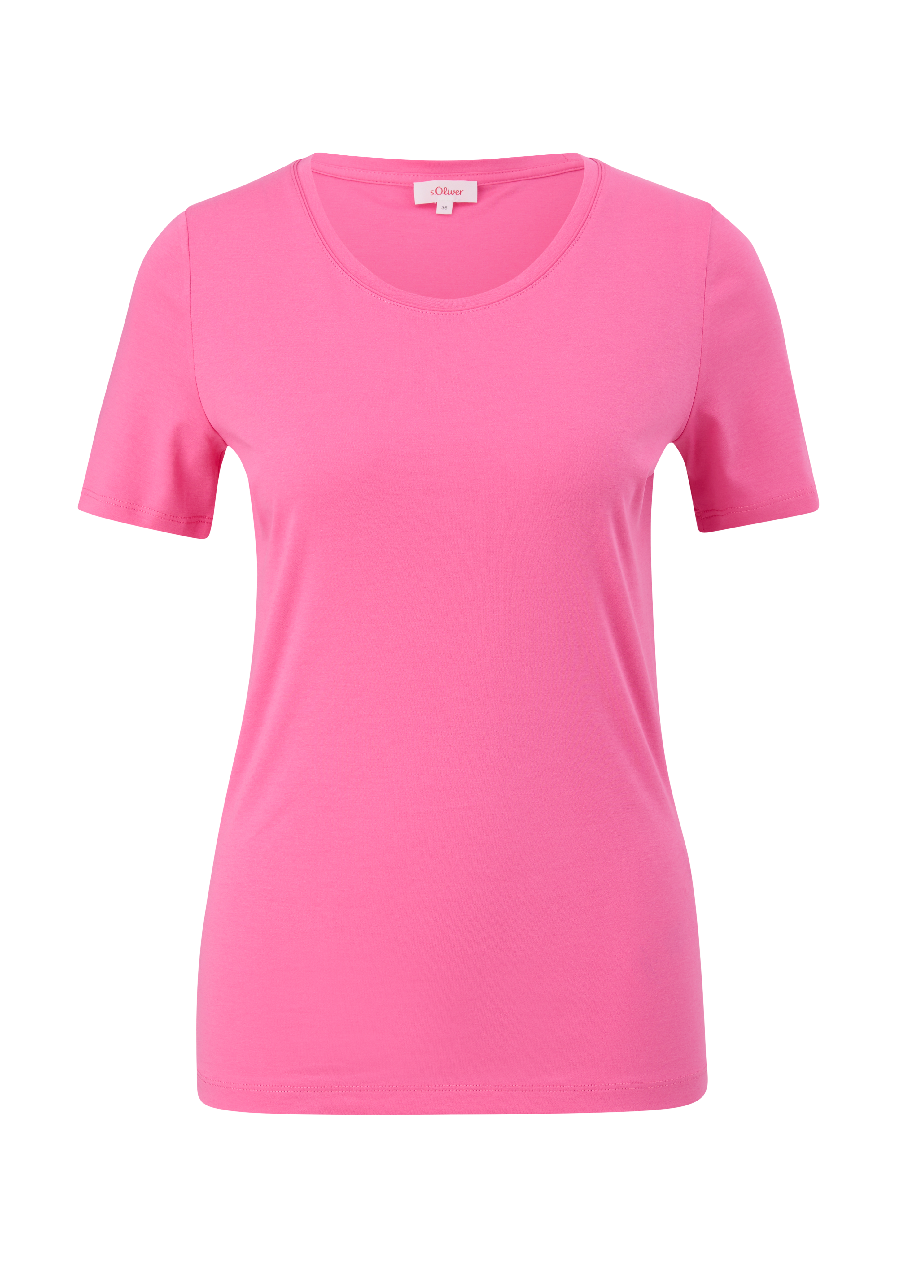 Thumbnail - s.Oliver - T-Shirt im Slim Fit, Damen, Rosa