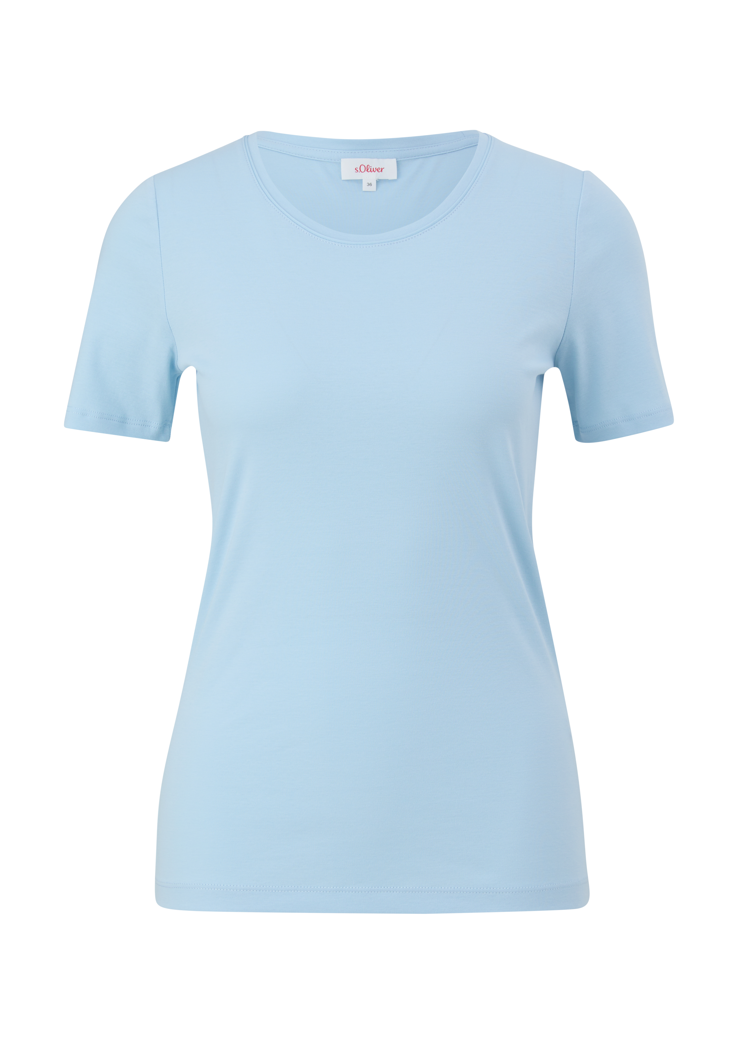 s.Oliver - T-Shirt im Slim Fit, Damen, blau