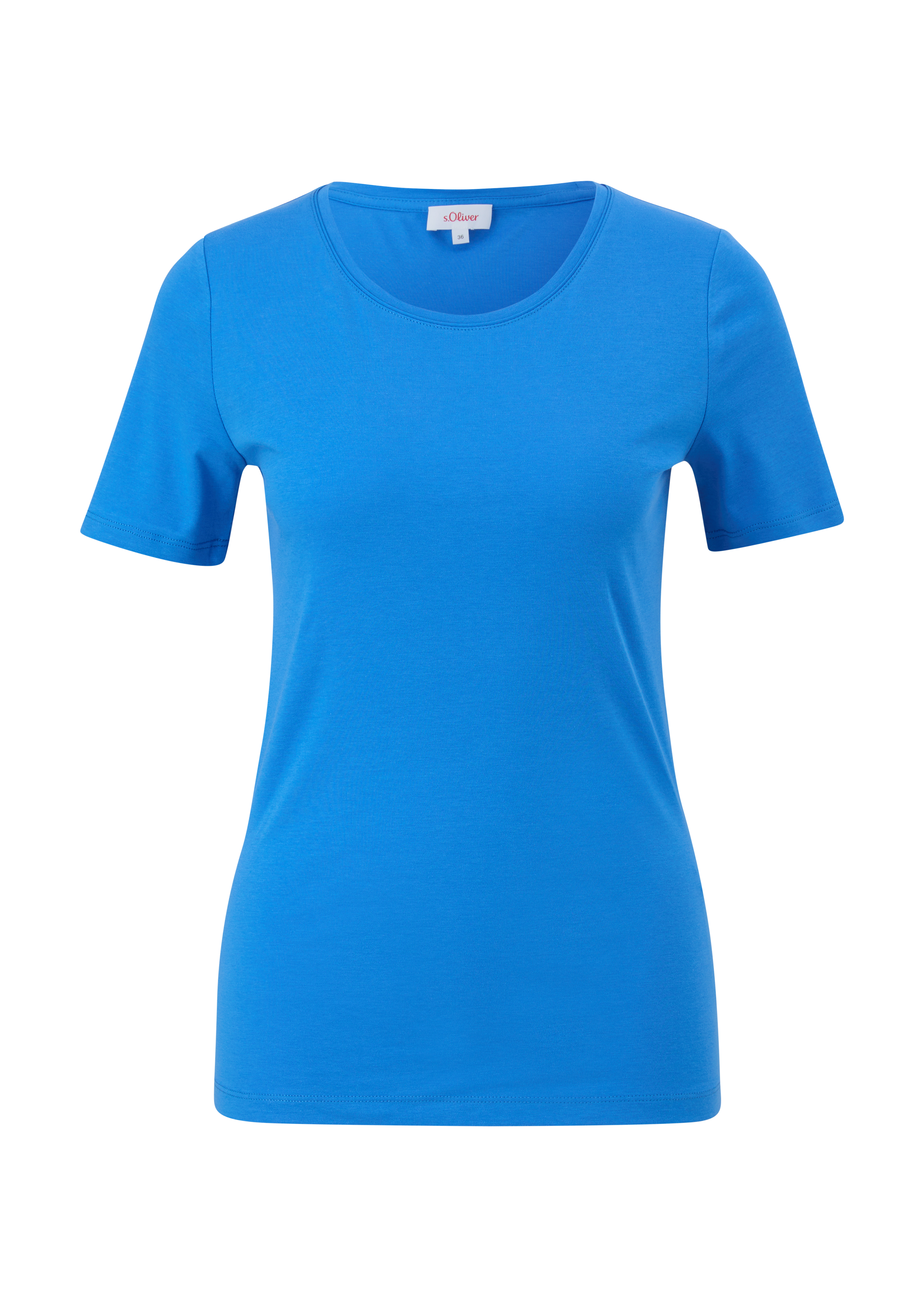 s.Oliver - T-Shirt im Slim Fit, Damen, blau