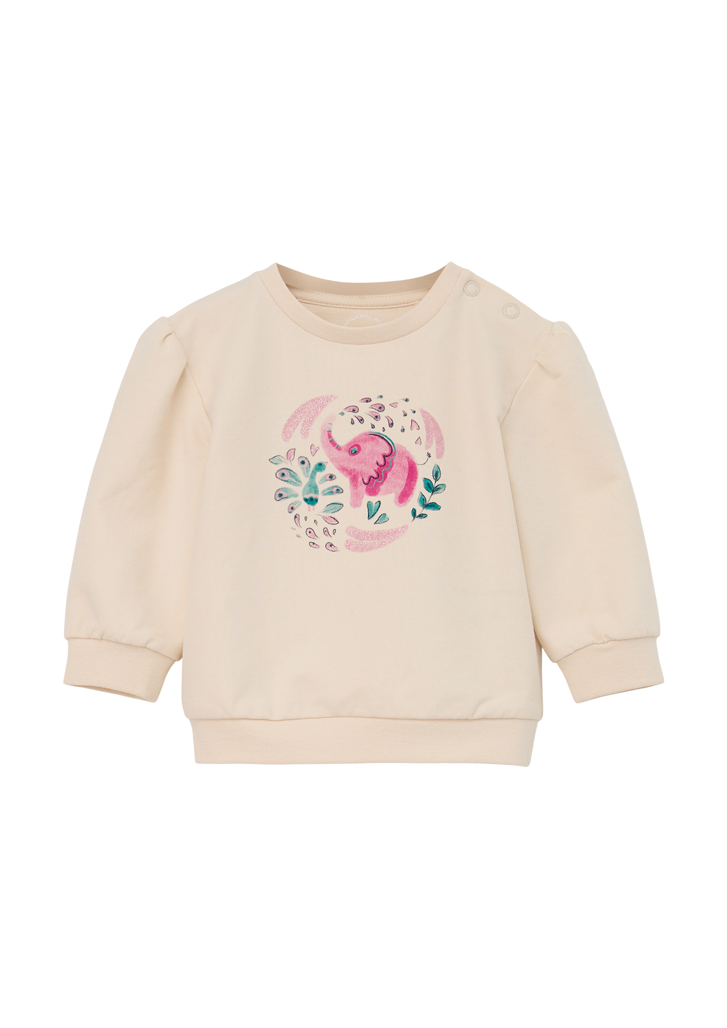 s.Oliver - Sweatshirt mit Raffung und Frontprint, Babys, Beige