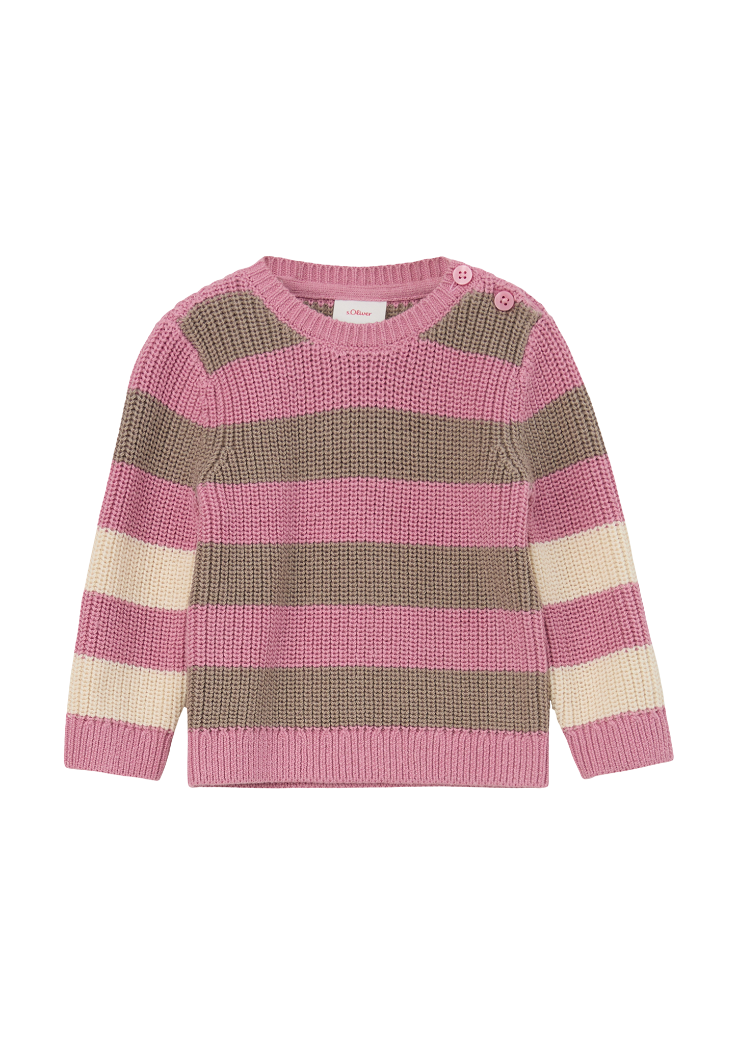 s.Oliver - Strickpullover mit Streifen, Babys, mehrfarbig|pink