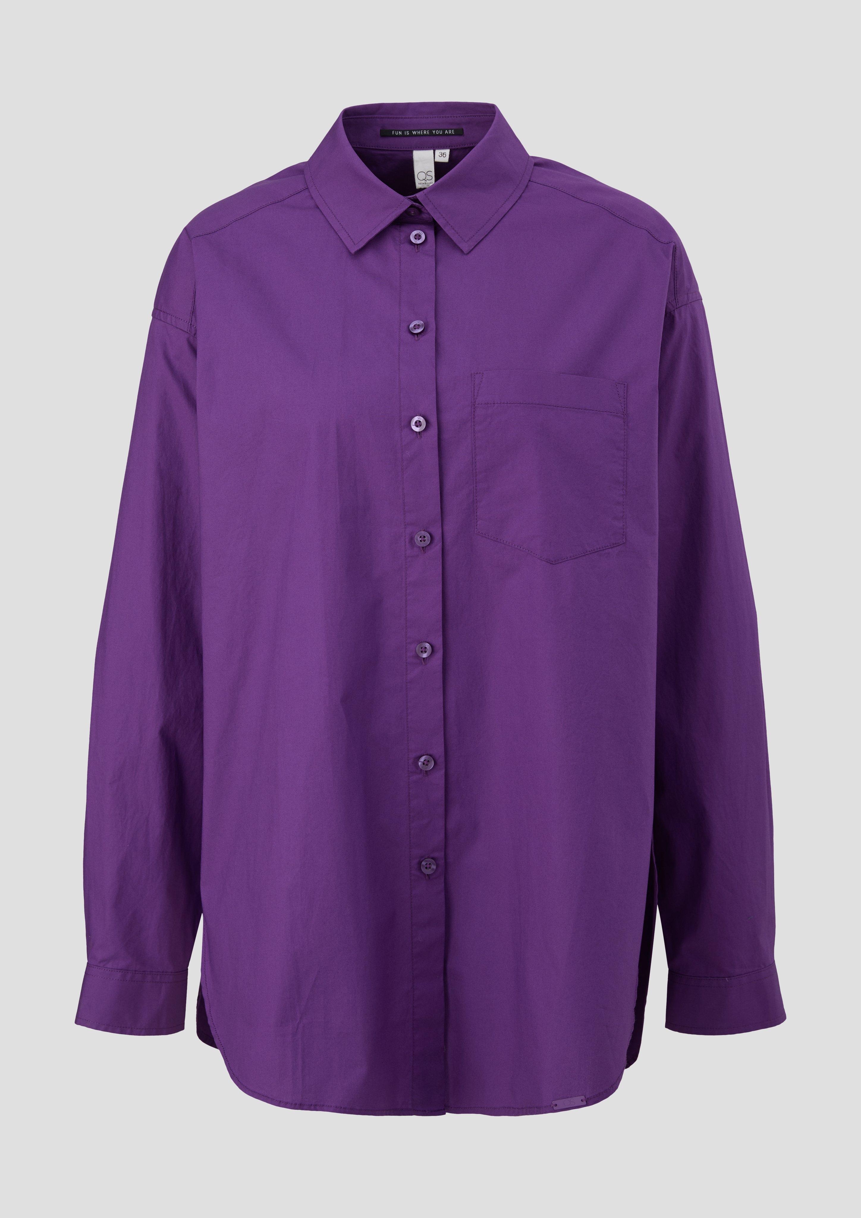 QS - Oversized Bluse aus Baumwolle, Damen, lila