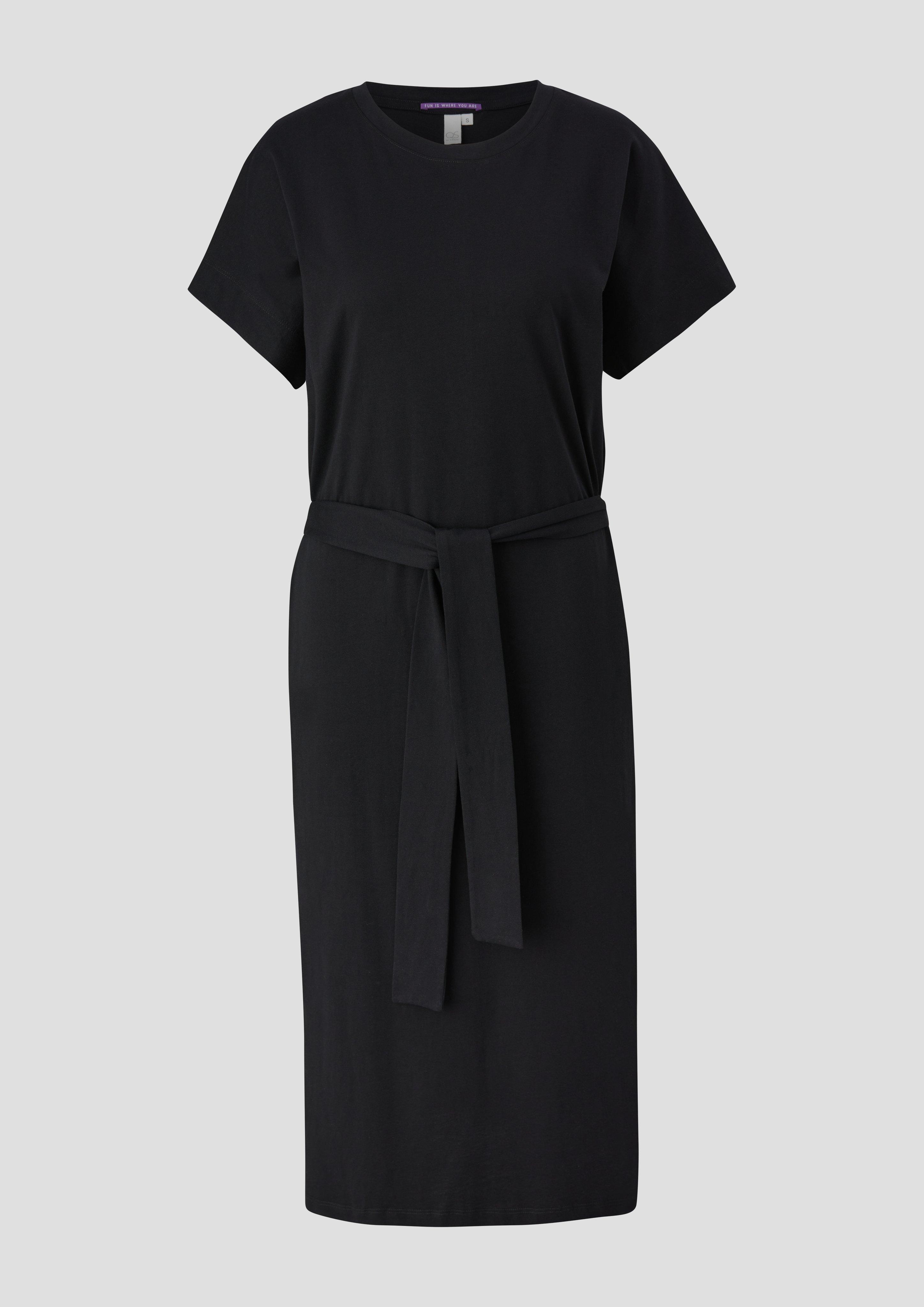 QS - Kleid aus Baumwolljersey, Damen, schwarz