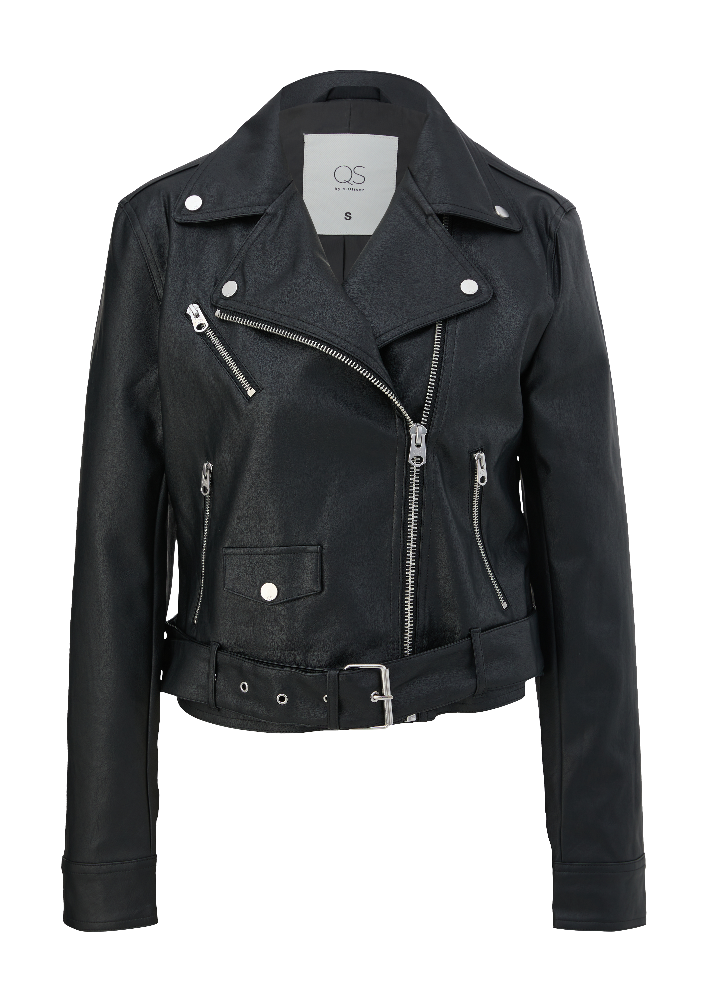 QS - Jacke aus Lederimitat, Damen, schwarz