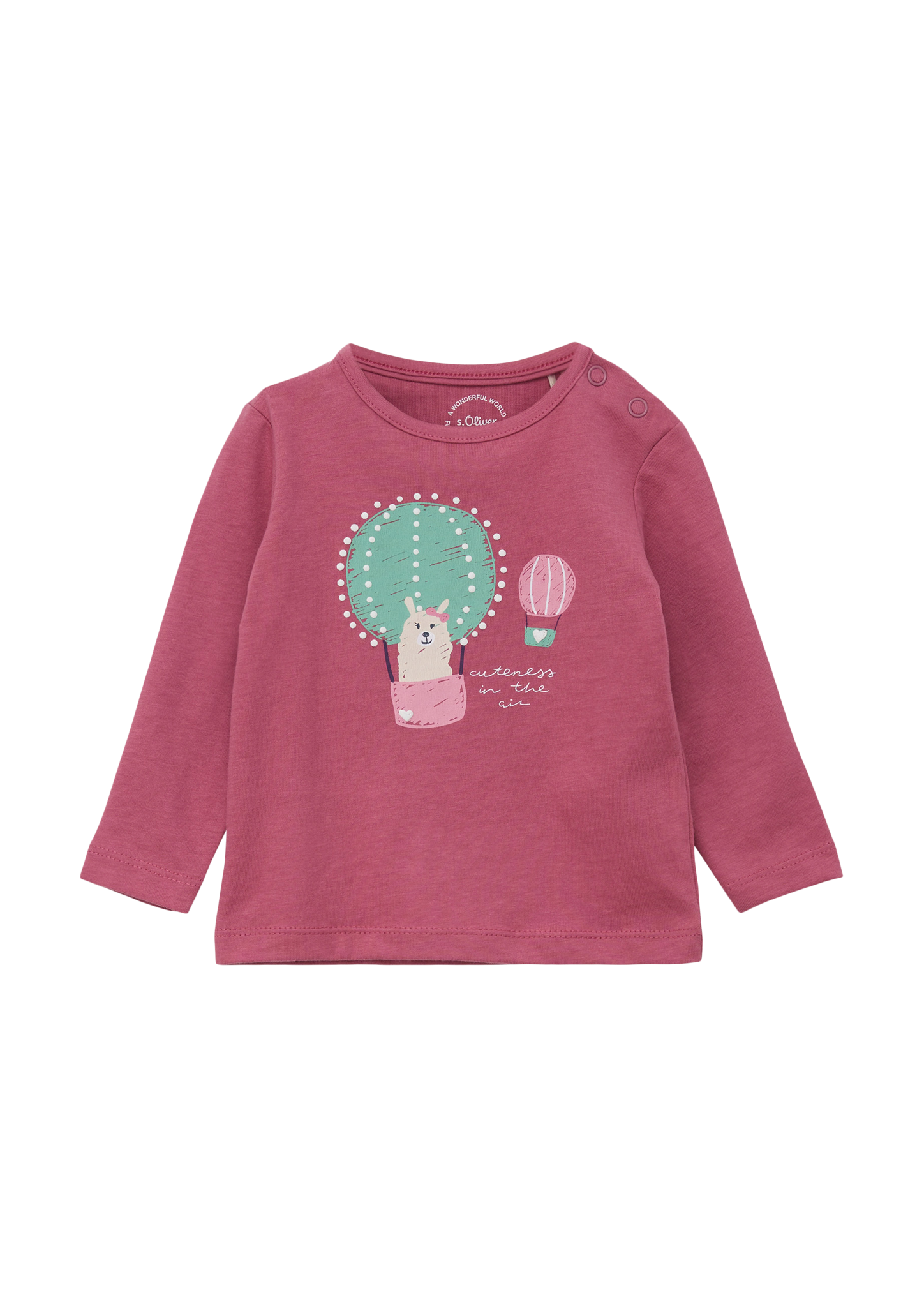 s.Oliver - Longsleeve mit Frontprint, Babys, Rosa