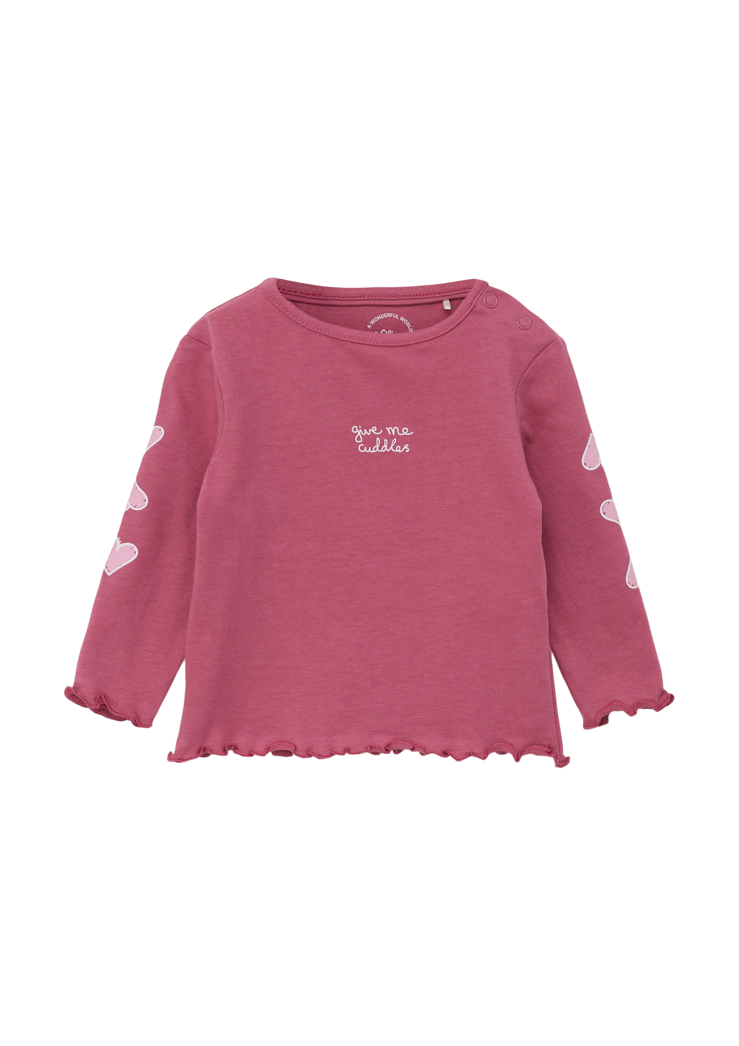 s.Oliver - Longsleeve mit Scalloped Edges, Babys, Rosa