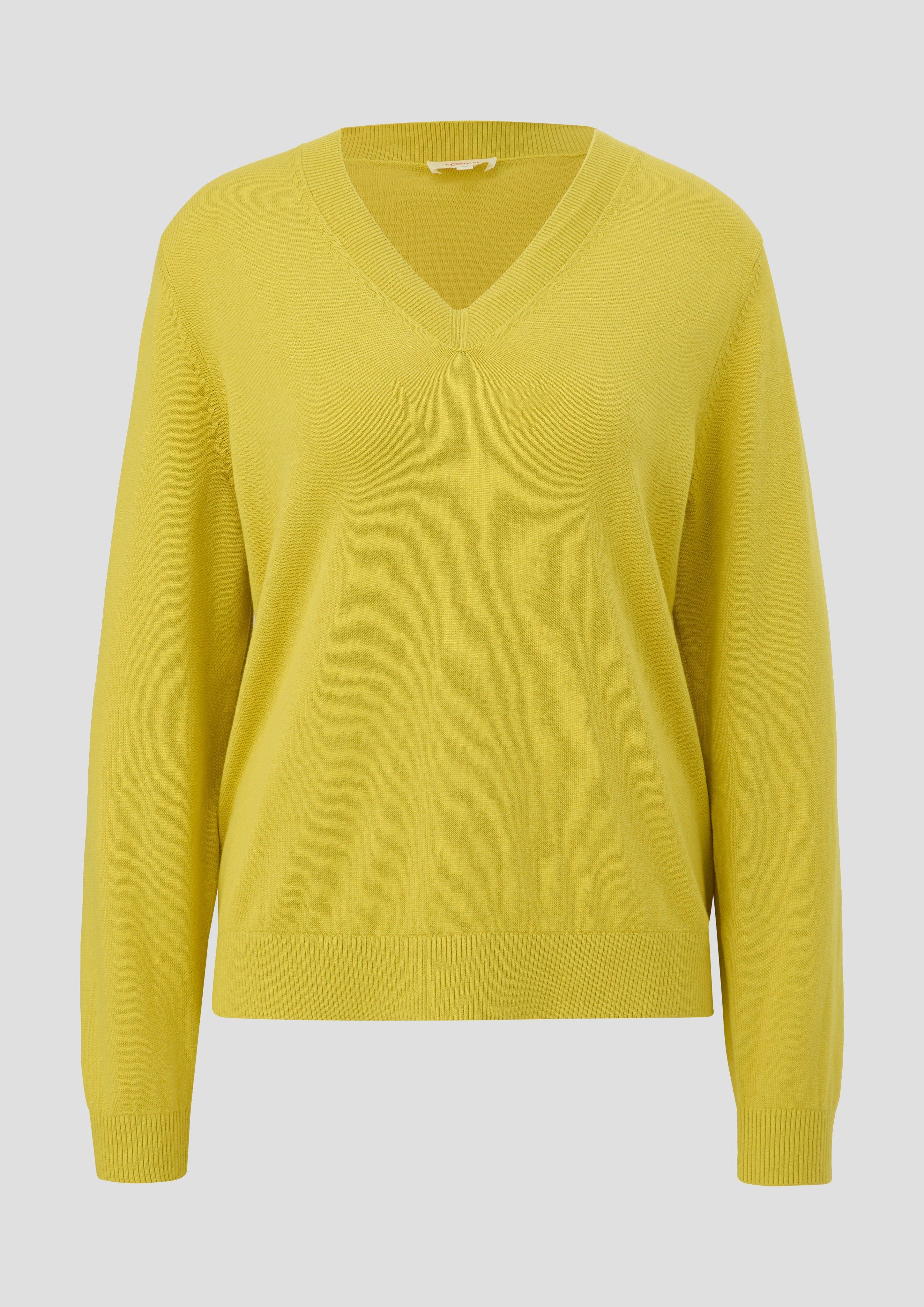 s.Oliver - Strickpullover aus Viskosemix, Damen, gelb