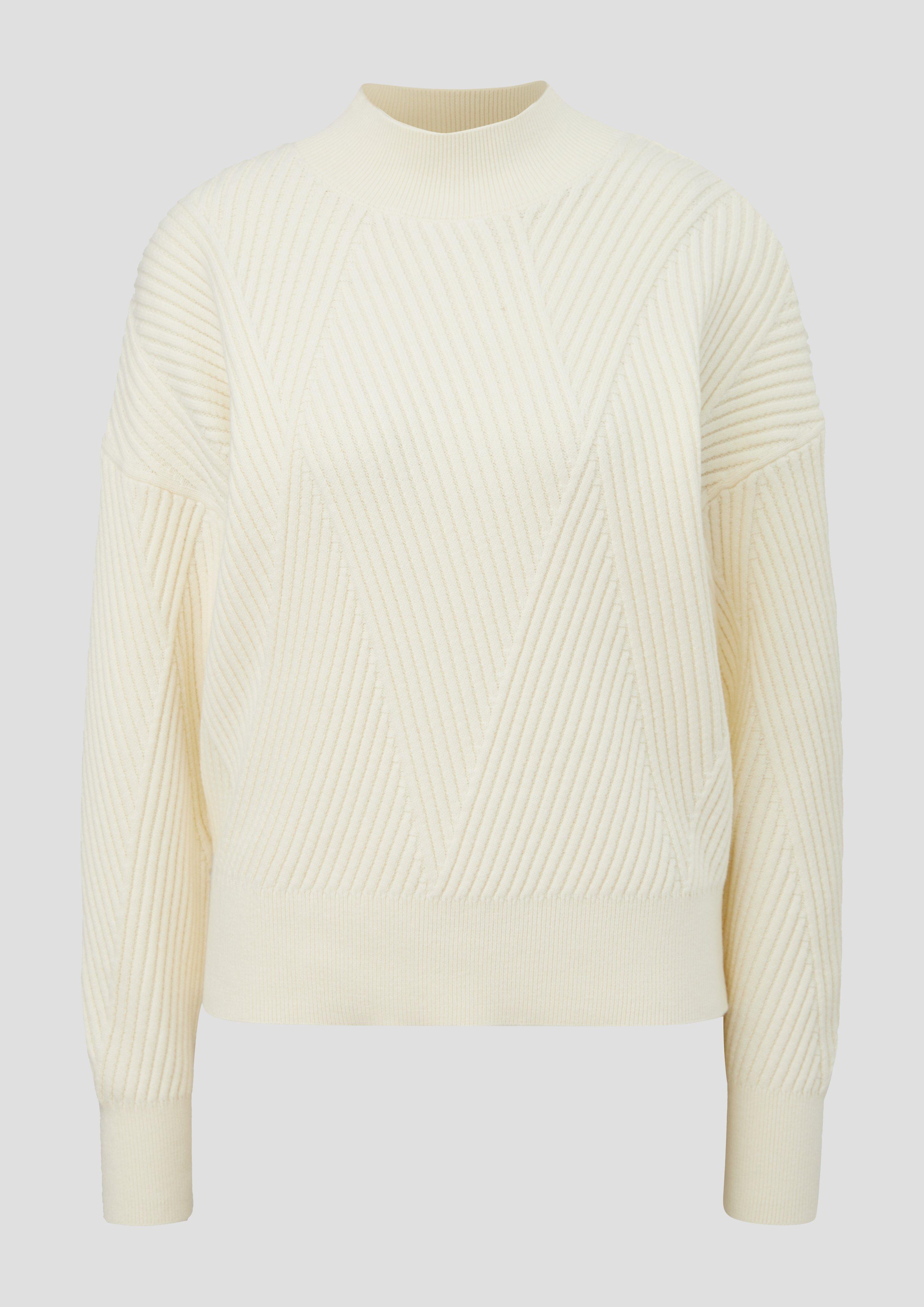 s.Oliver - Strickpullover mit Strukturmuster, Damen, creme