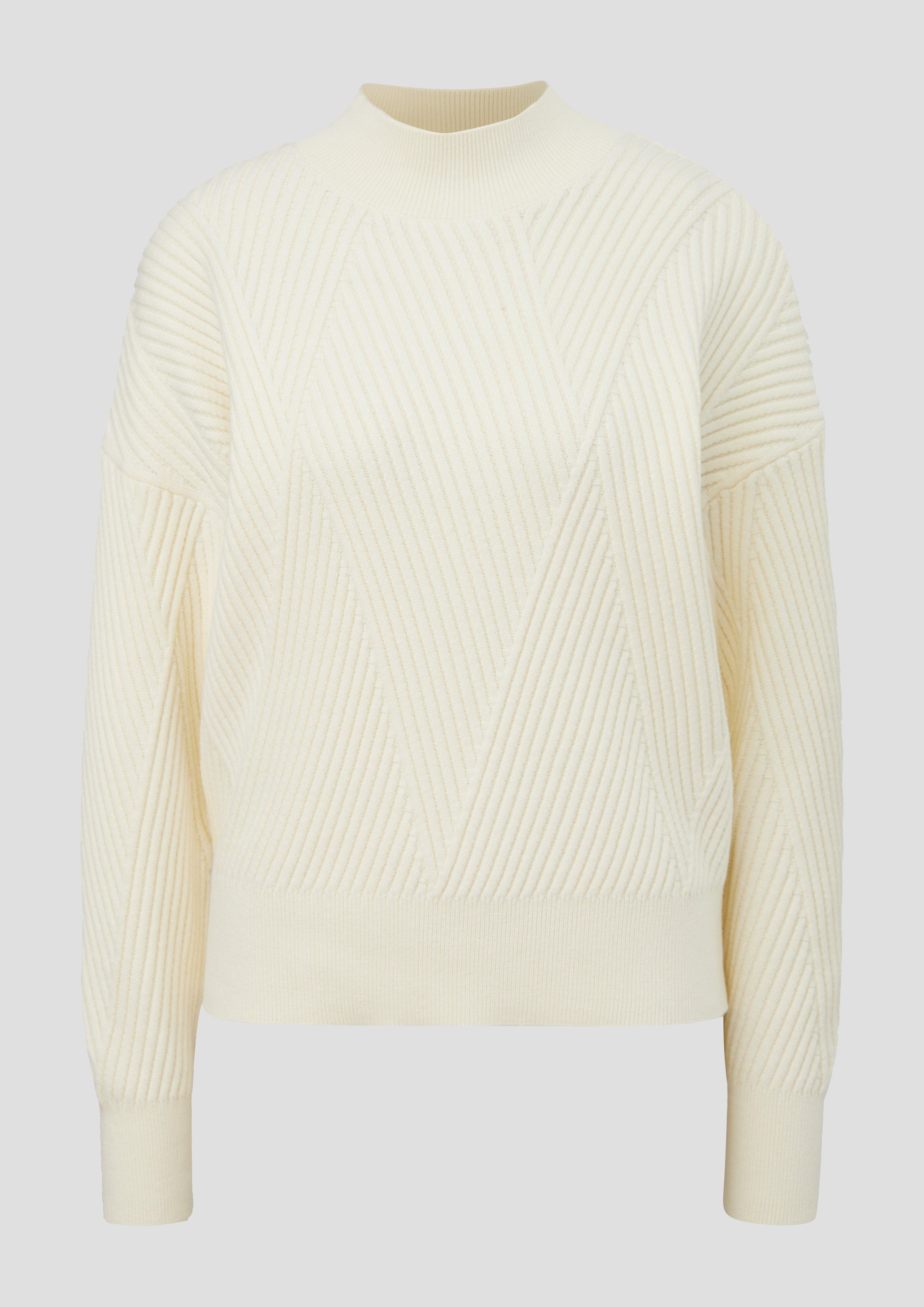 s.Oliver - Strickpullover mit Strukturmuster, Damen, creme