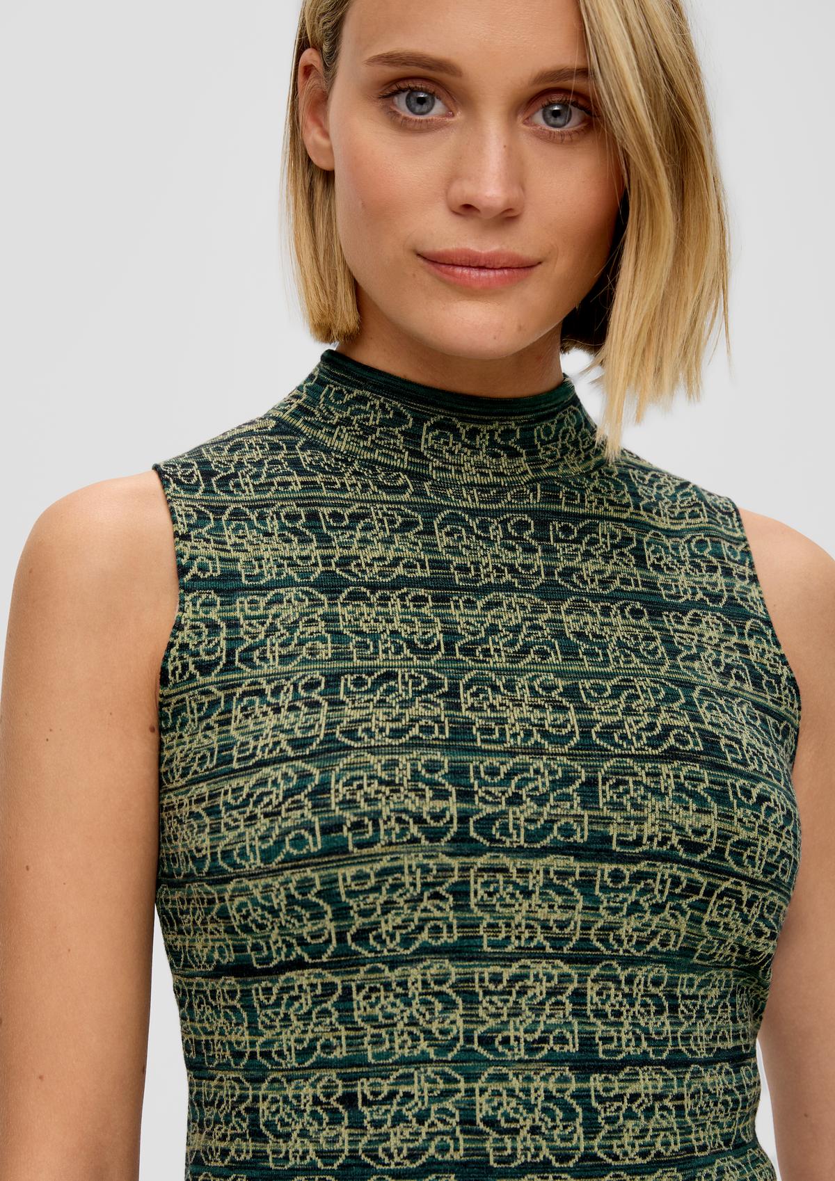 s.Oliver Sleeveless knitted top made of jacquard