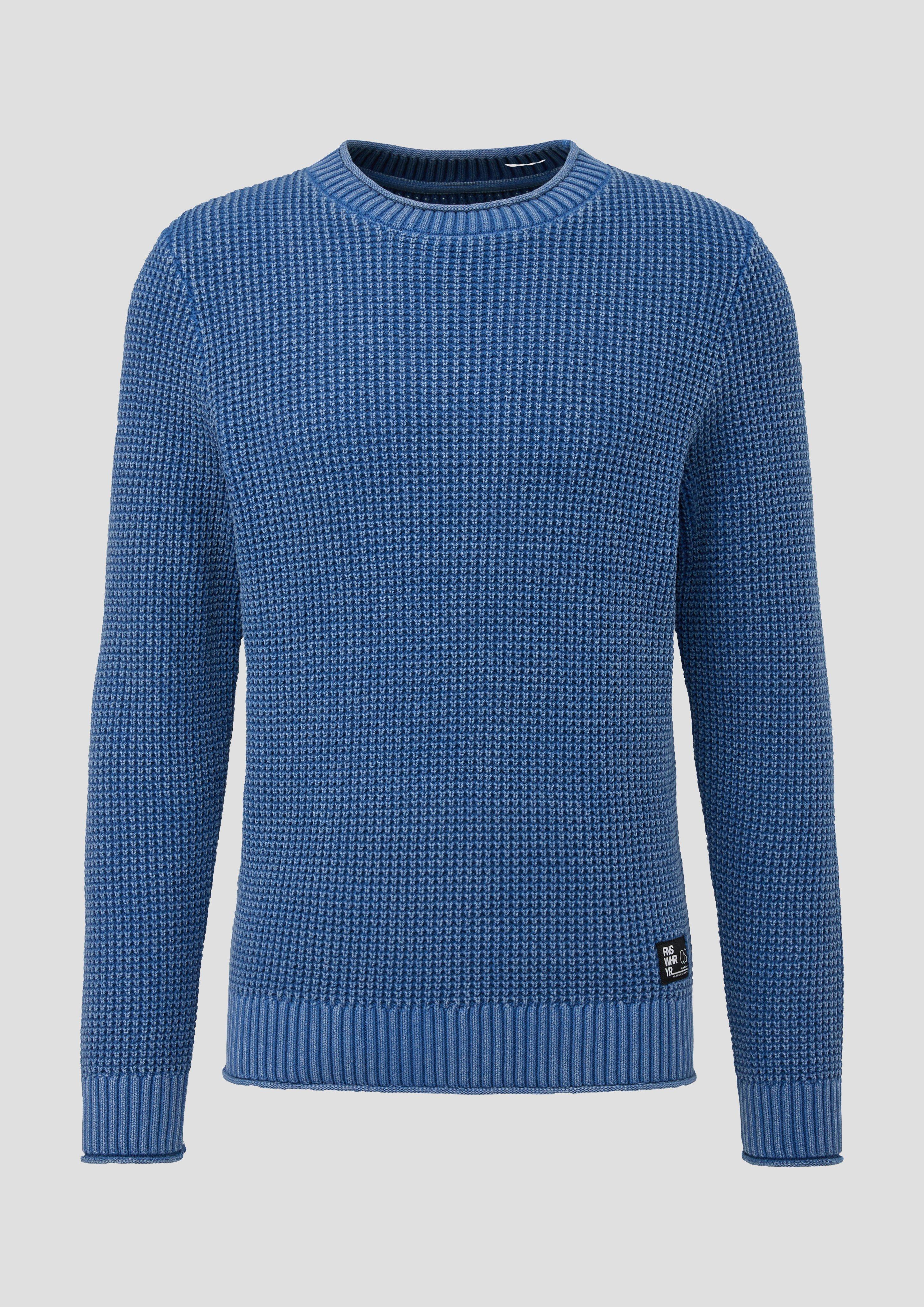 QS - Strickpullover aus Baumwolle, Herren, blau