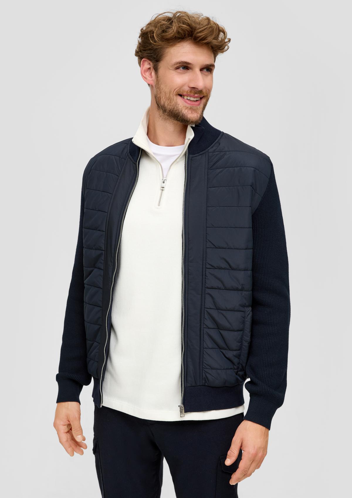 Cardigan with a quilted front - navy | s.Oliver