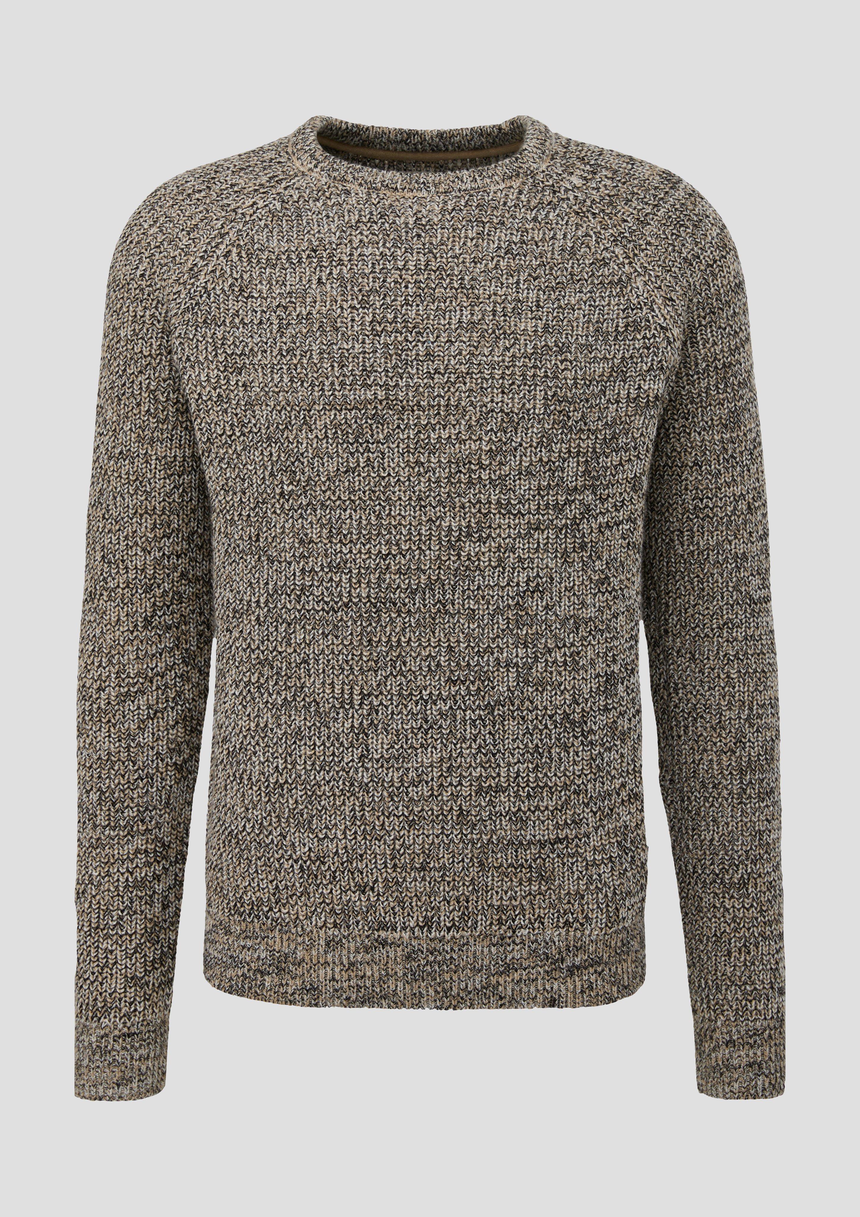 QS - Strickpullover mit Raglanärmeln, Herren, braun