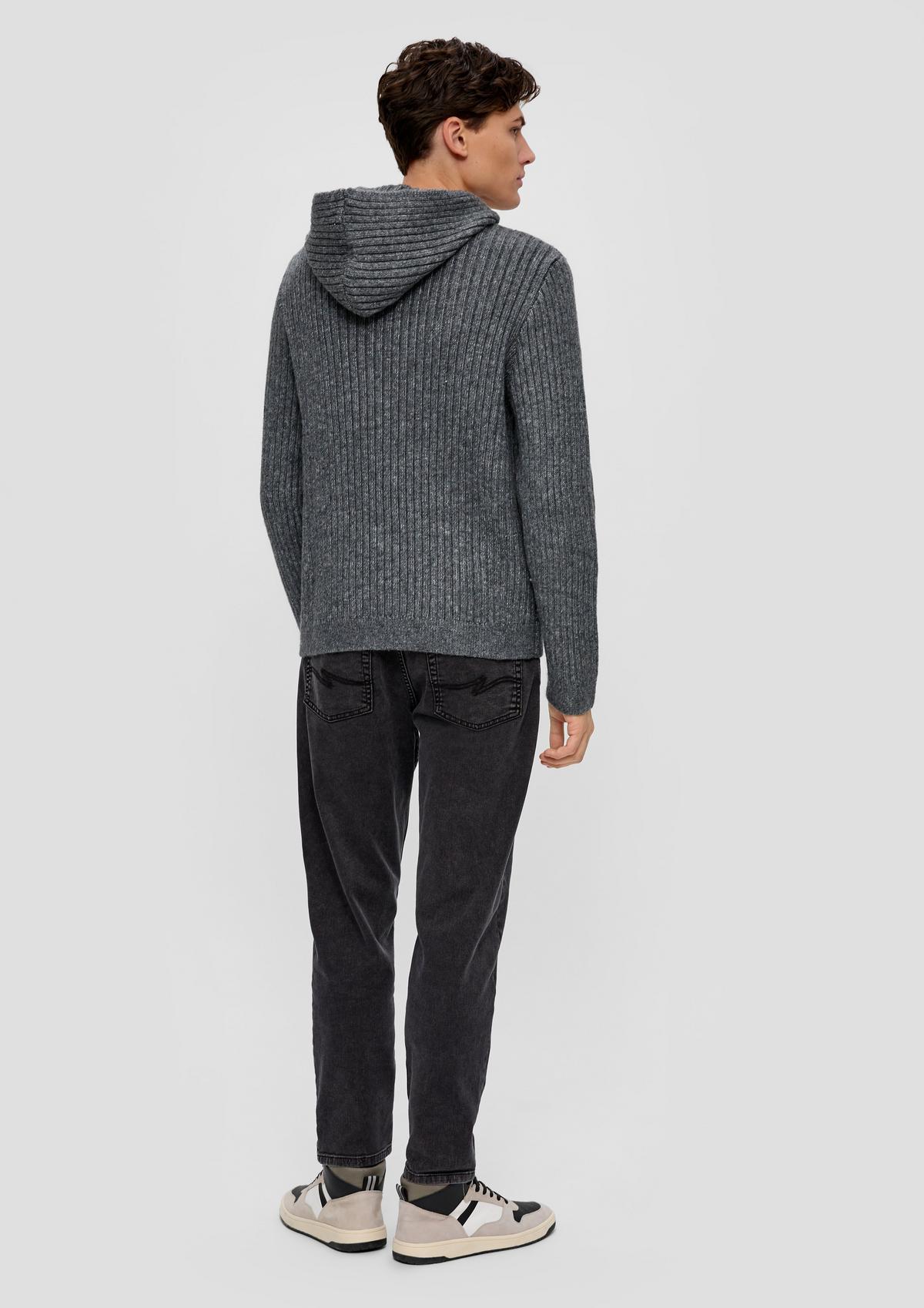 s.Oliver Pleten pulover s kapuco z rebrasto teksturo
