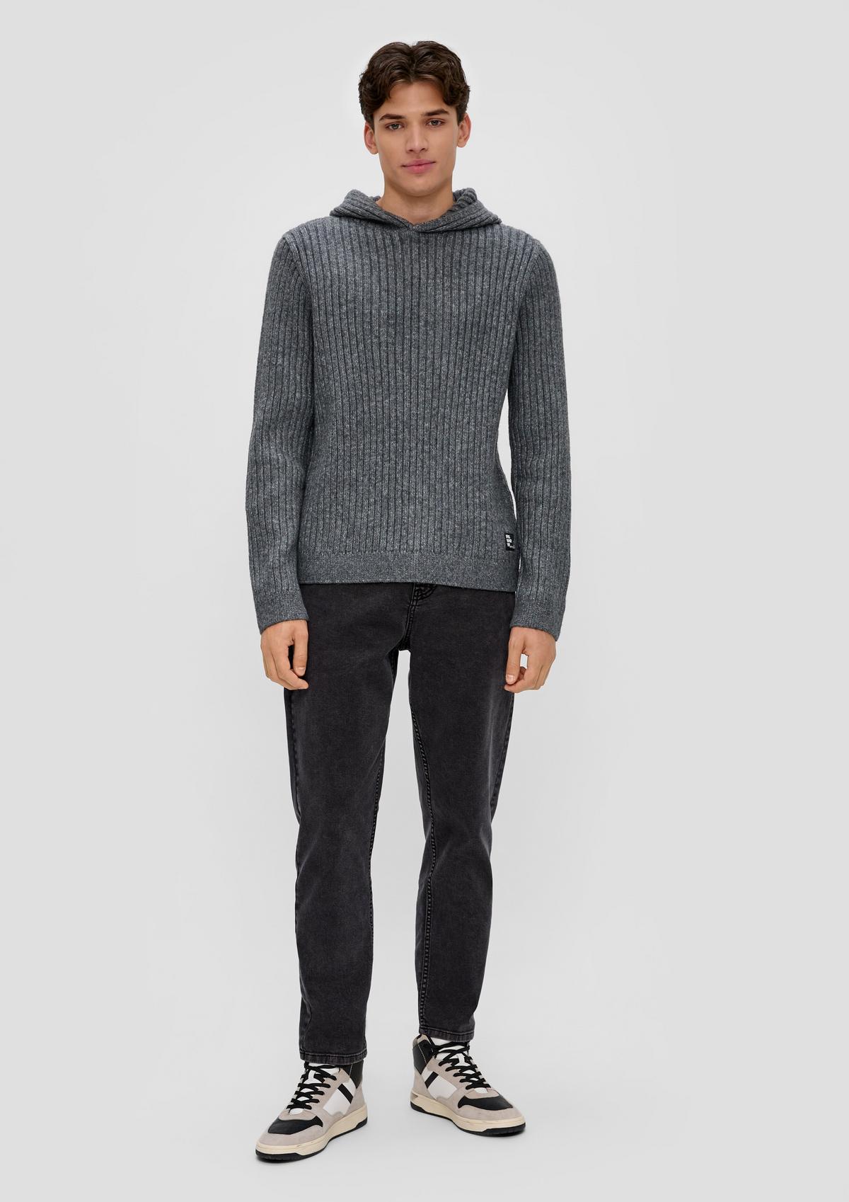 s.Oliver Knitted hoodie with a ribbed texture
