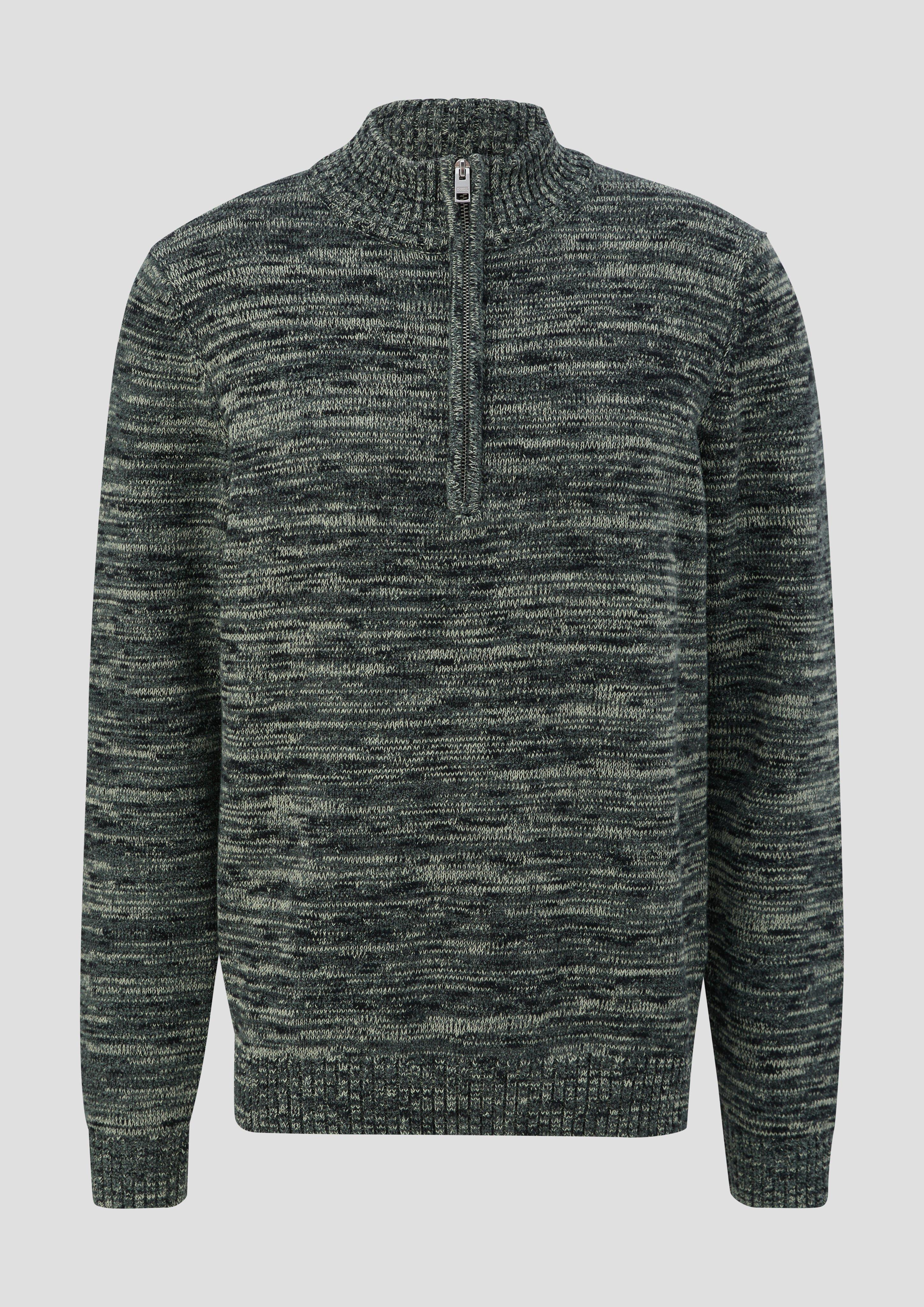 s.Oliver - Troyer-Pullover aus Moulinegarn, Herren, grün