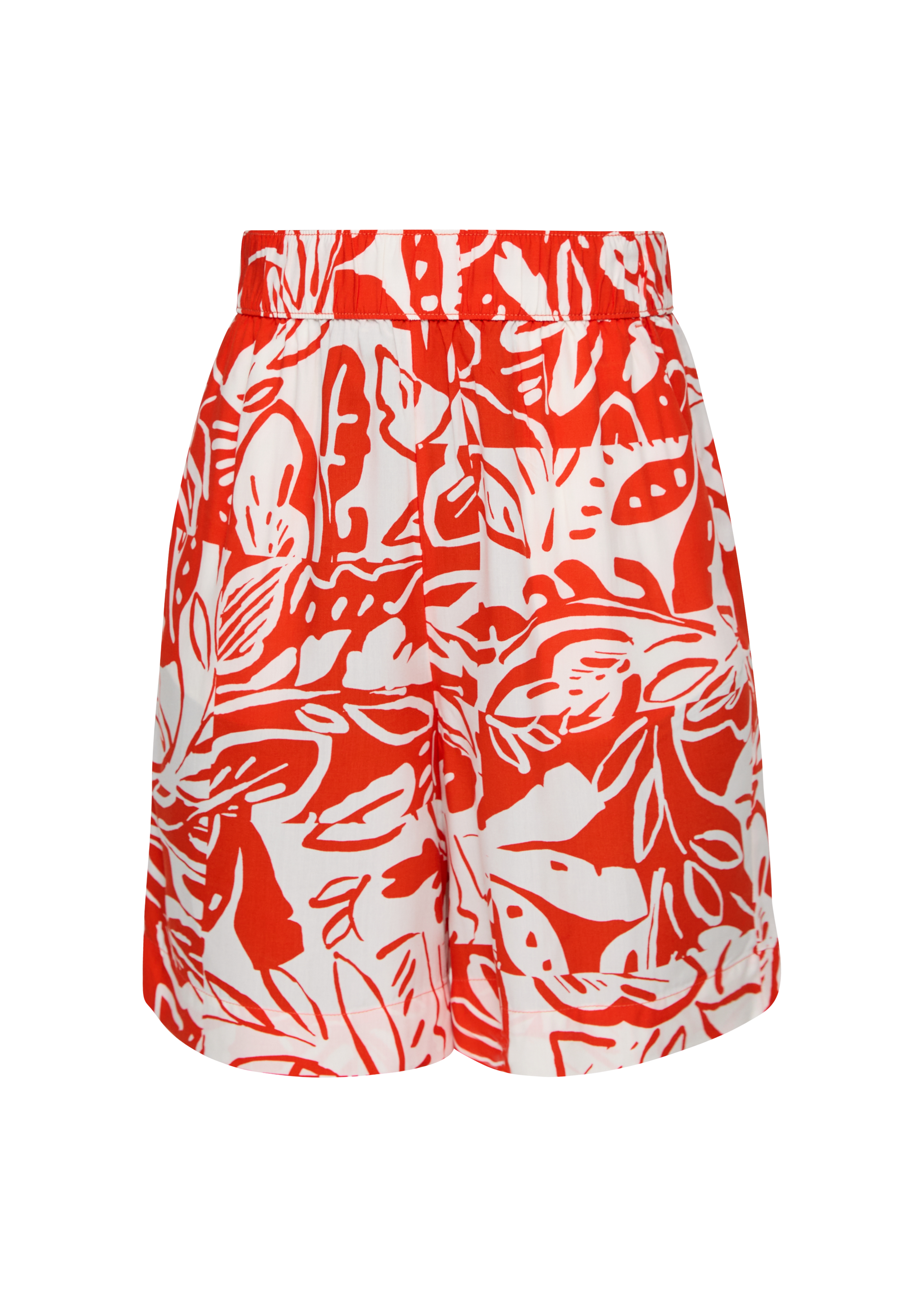 s.Oliver - Regular: Gemusterte Shorts aus Viskose, Damen, Orange