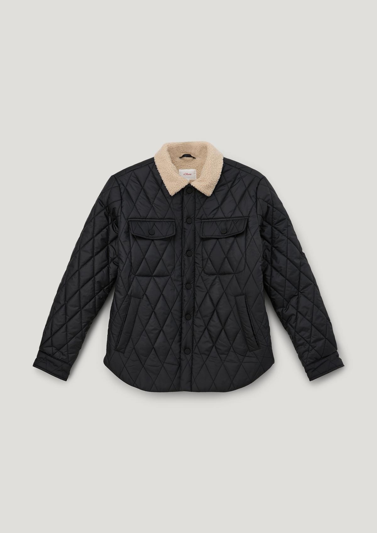 s.Oliver Quilted overshirt with teddy plush