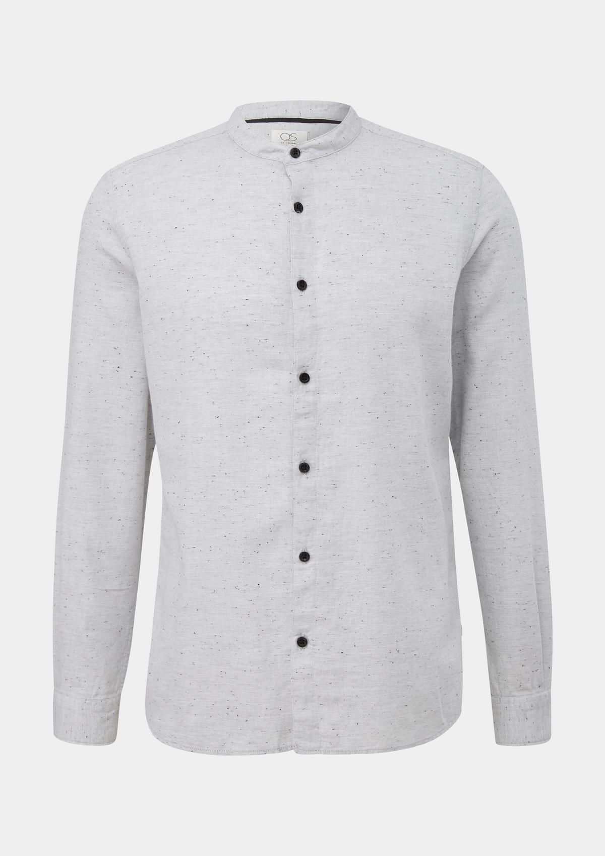 s.Oliver Slim fit: Melange shirt with a stand-up collar