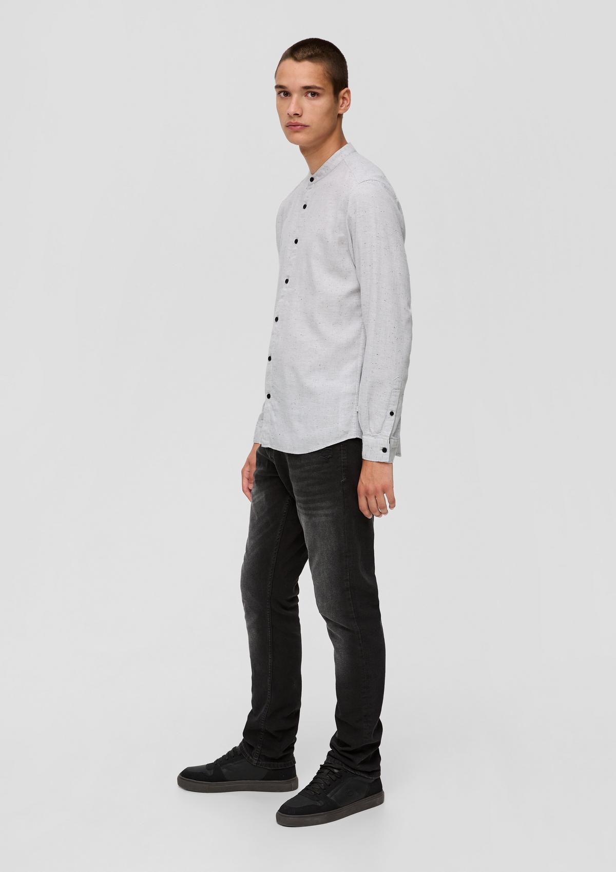 s.Oliver Slim fit: Melange shirt with a stand-up collar