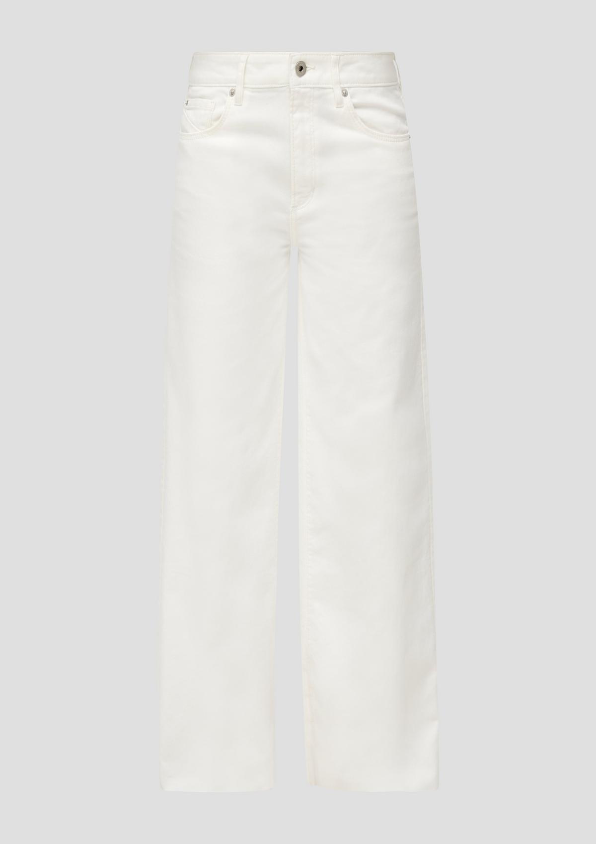Wide leg: jeans with a garment wash - ecru | s.Oliver