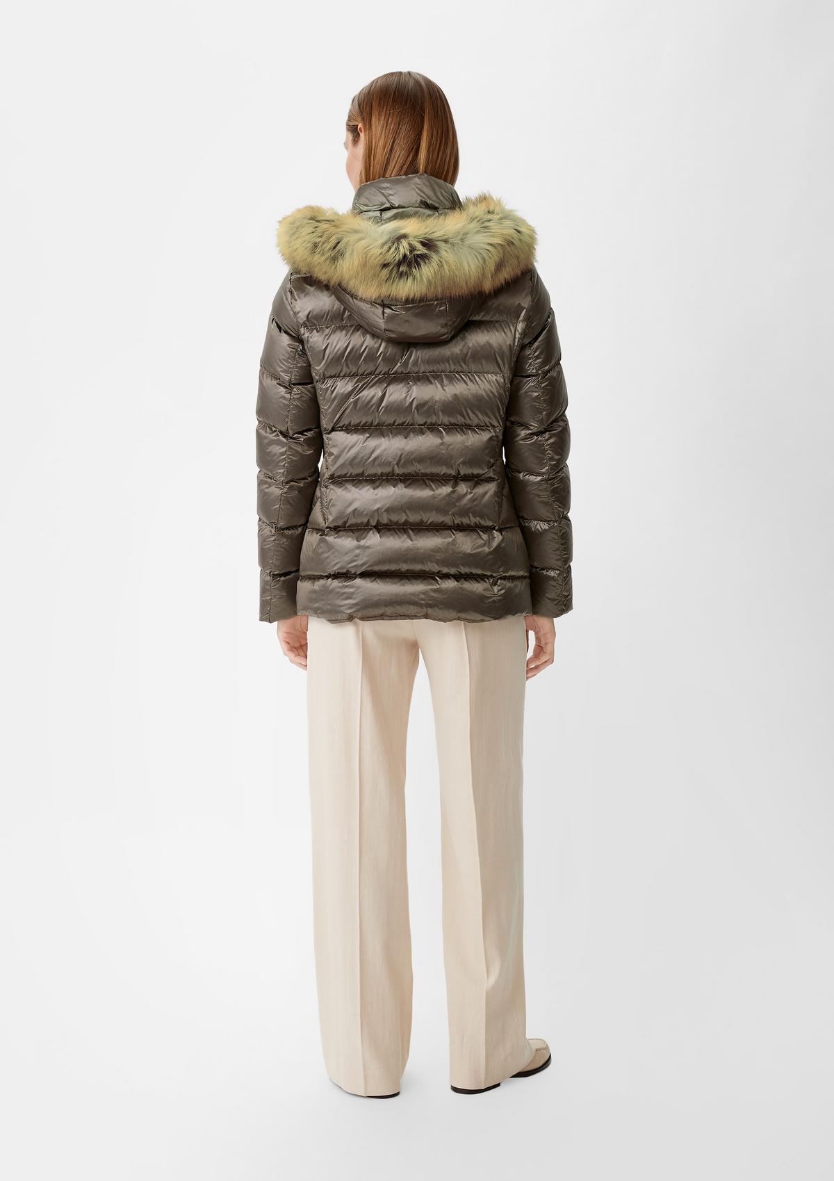 comma Quilted jacket with detachable faux fur