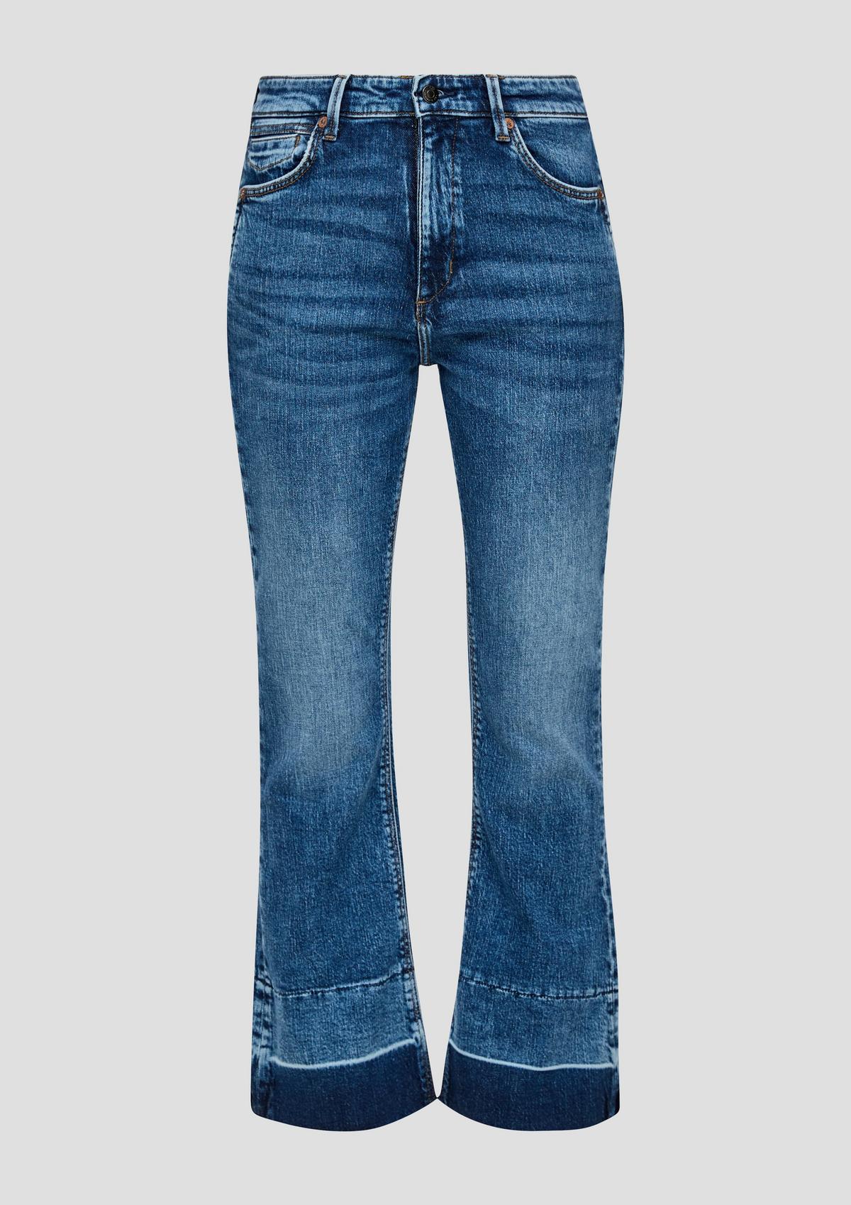 s.Oliver Skrajšane jeans hlače Reena/kroj Slim Fit/High Rise/Flared Leg
